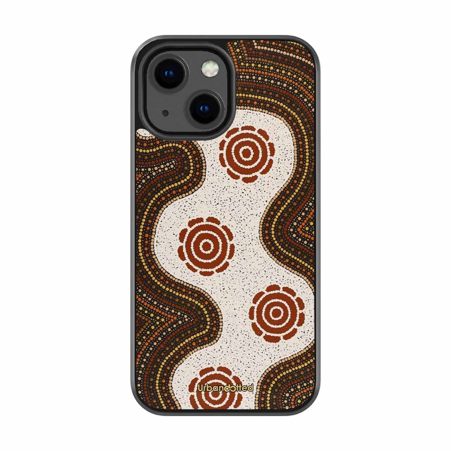 Aboriginal Dot Art Flow Glass Case For iPhone 13 Mini