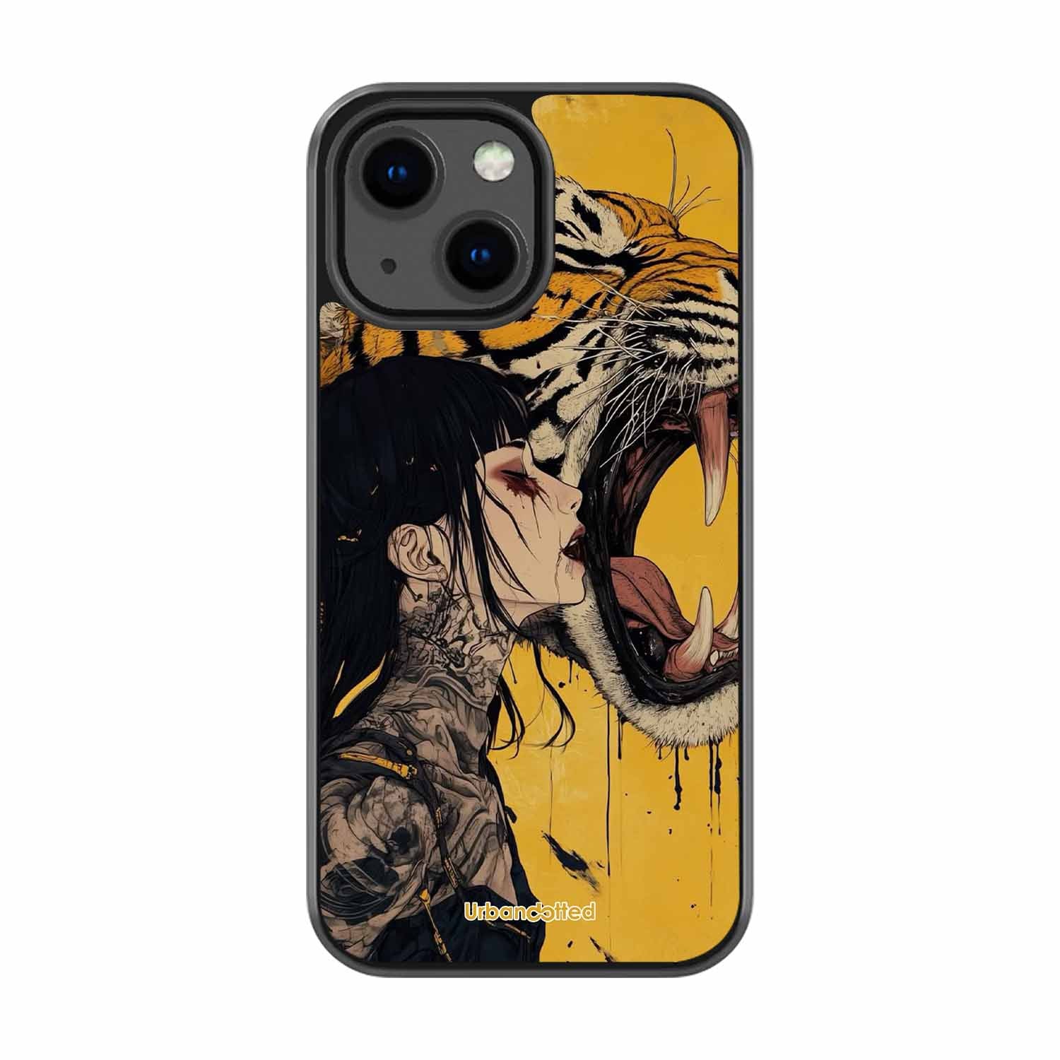 Tattooed Girl with Tiger Glass Case For iPhone 13 Mini