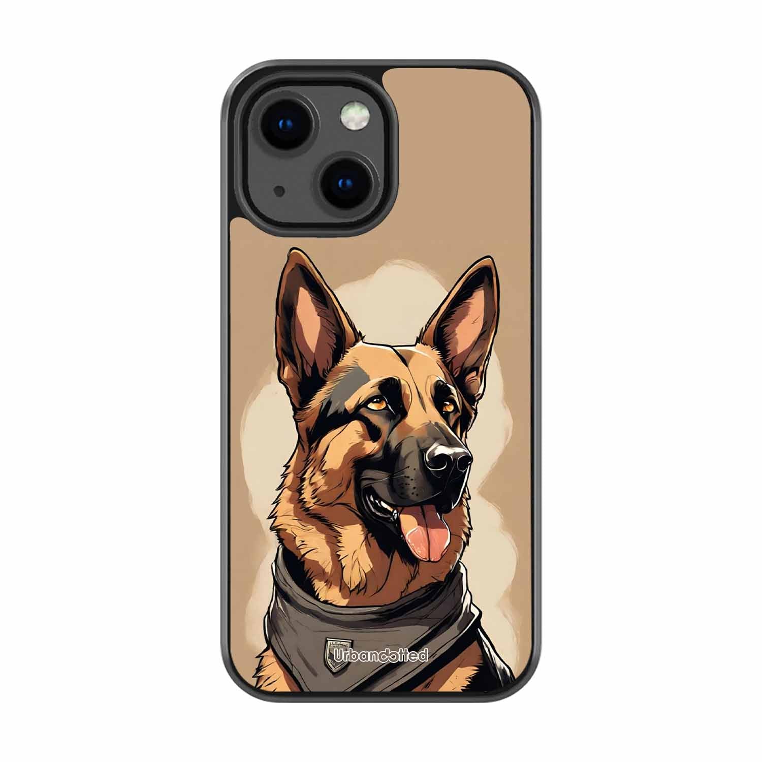 German Shepherd Portrait Glass Case For iPhone 13 Mini