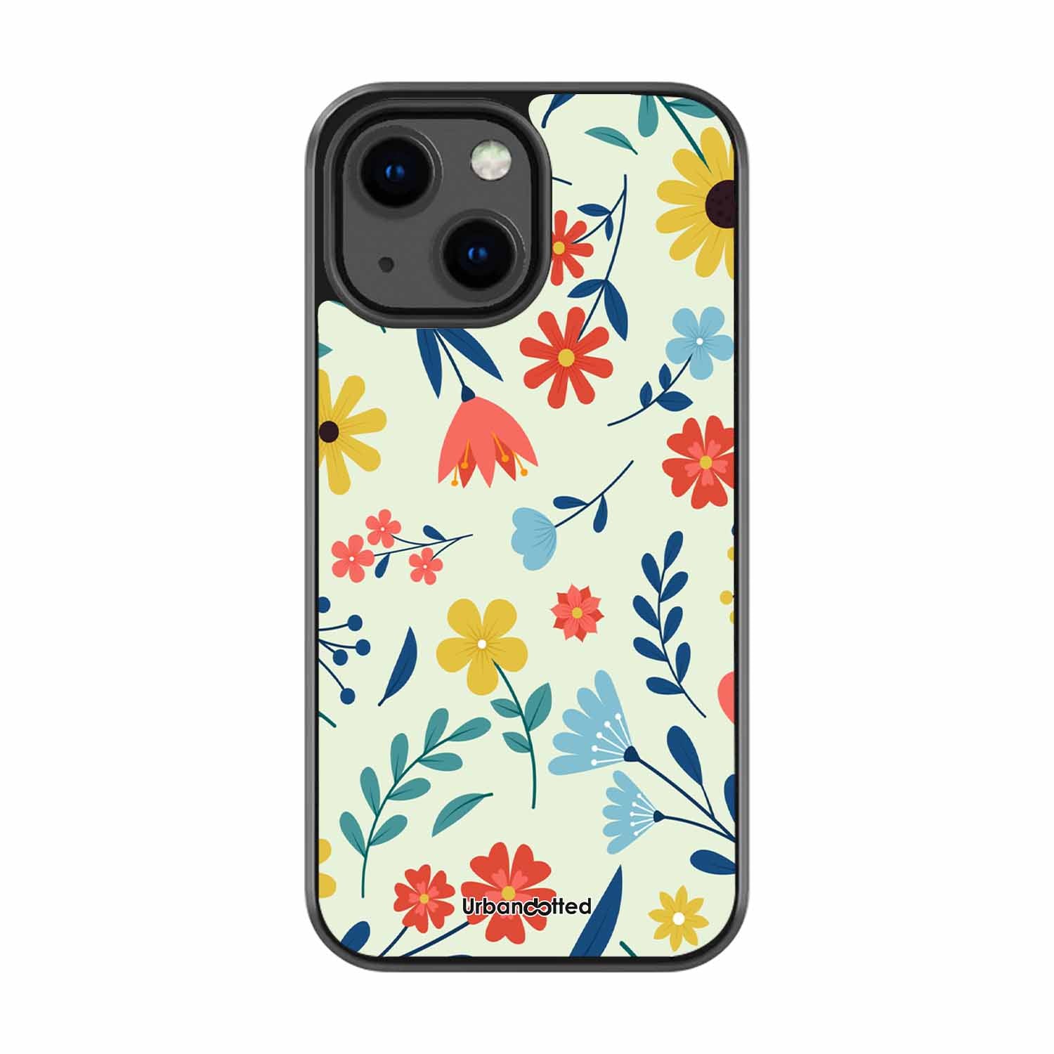 Colorful Wildflower Meadow Glass Case For iPhone 13 Mini