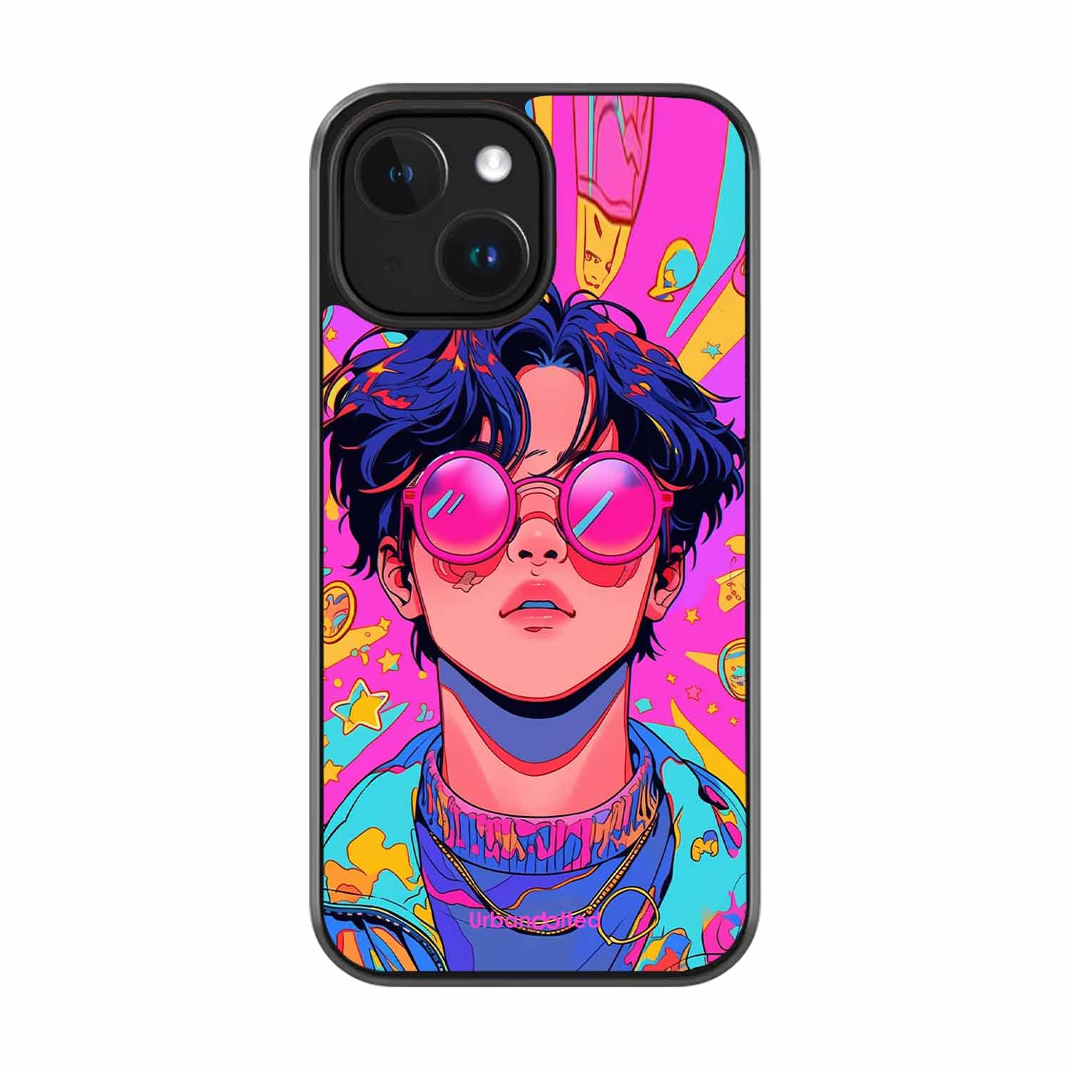 Neon Vibes Portrait Glass Case For iPhone 14 Plus