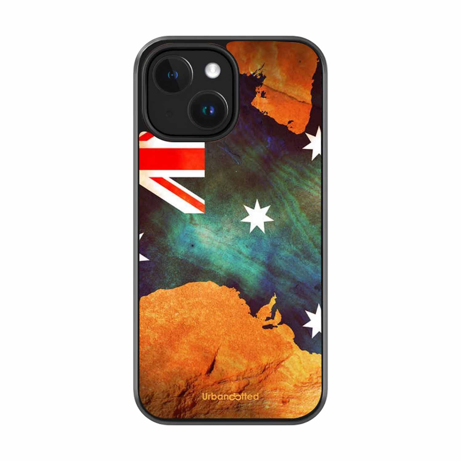 Australian Flag Map Glass Case For iPhone 14 Plus