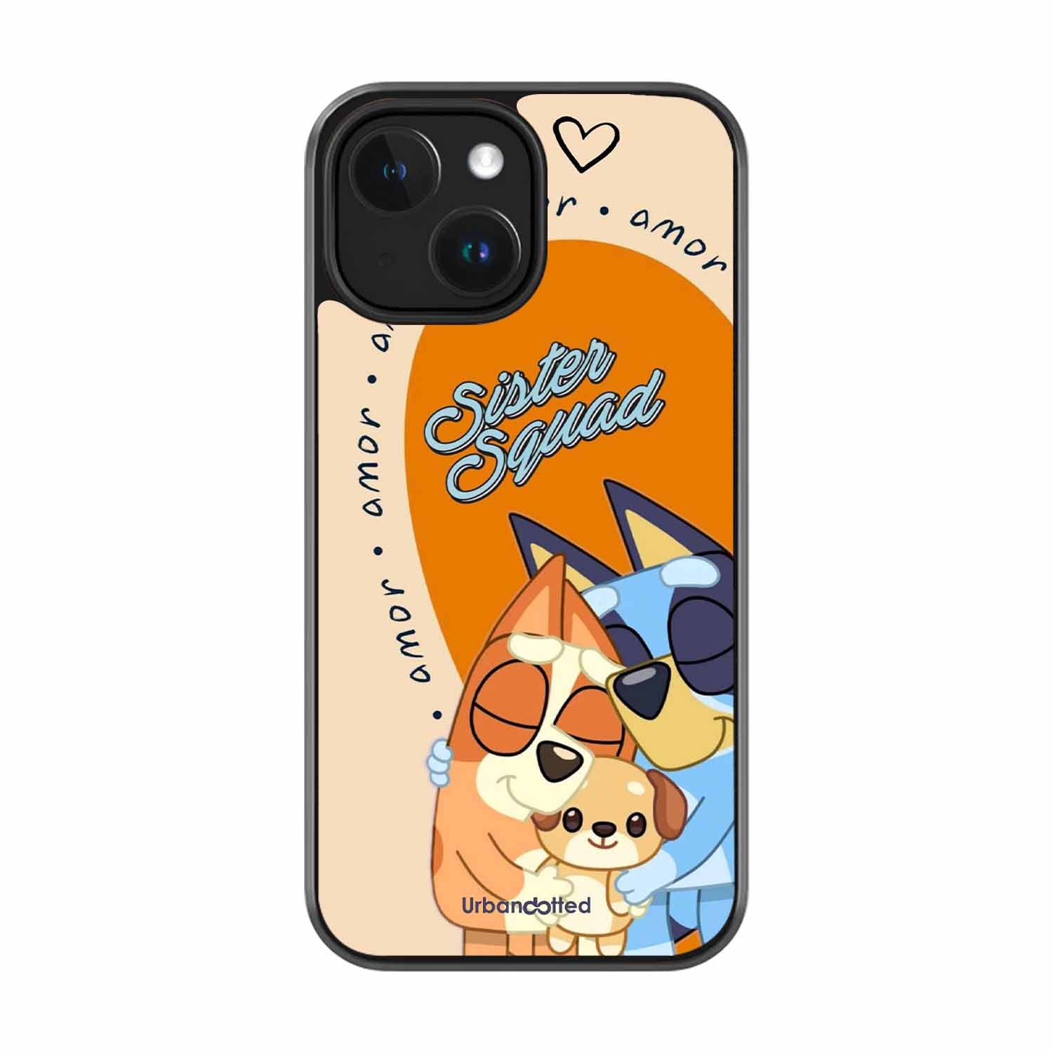 Aussie Cartoon Sisters Glass Case For iPhone 15