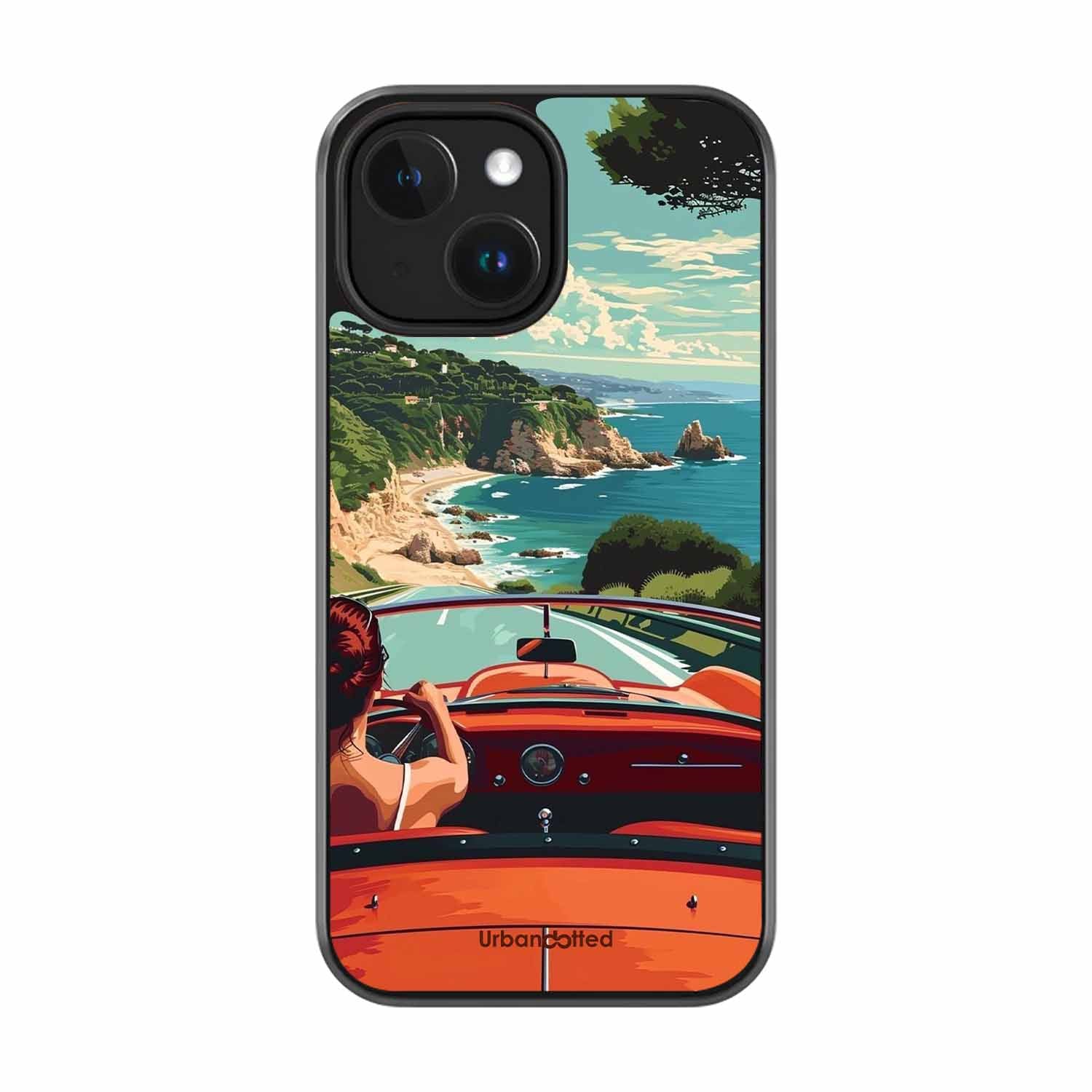 Ocean Breeze Road Trip Glass Case For iPhone 15 Plus