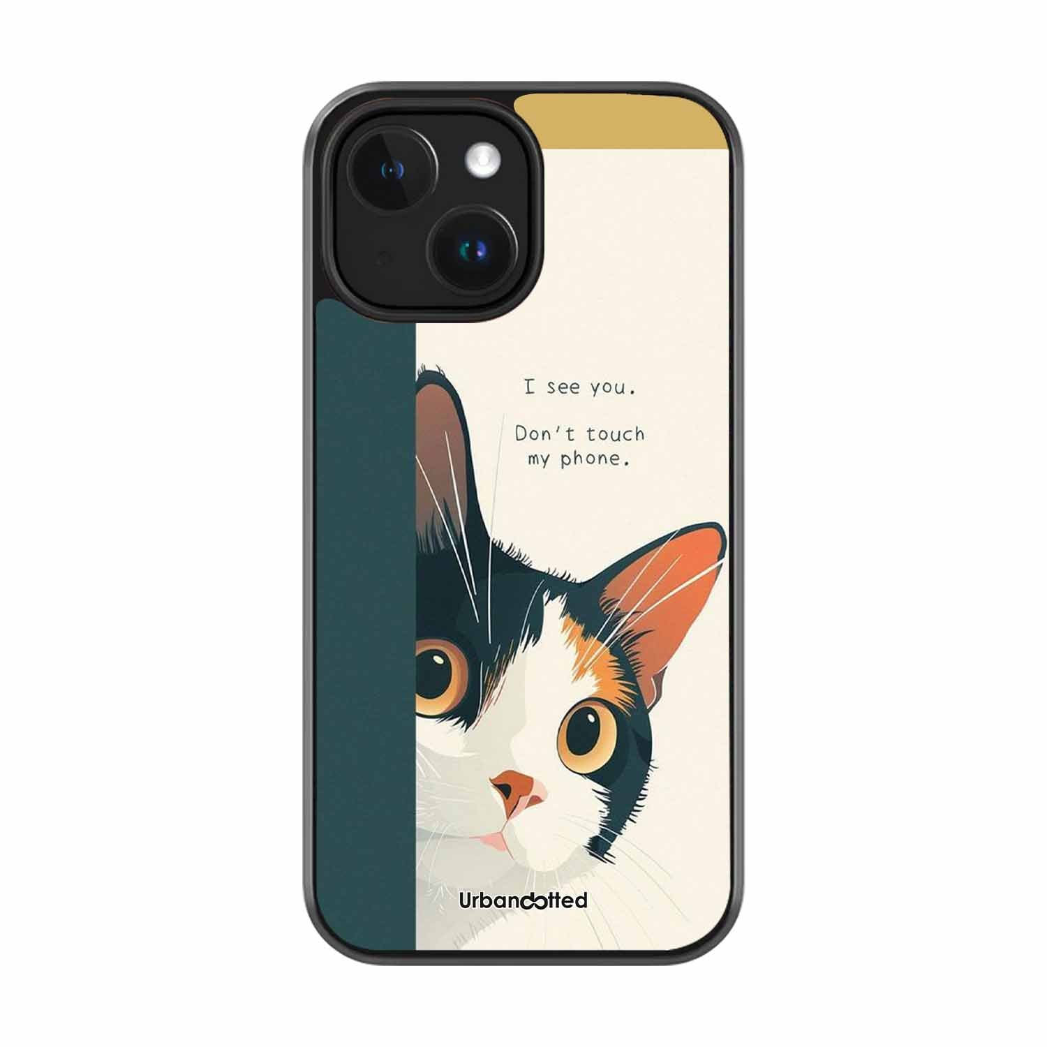 No Touch My Phone Cat Glass Case For iPhone 14
