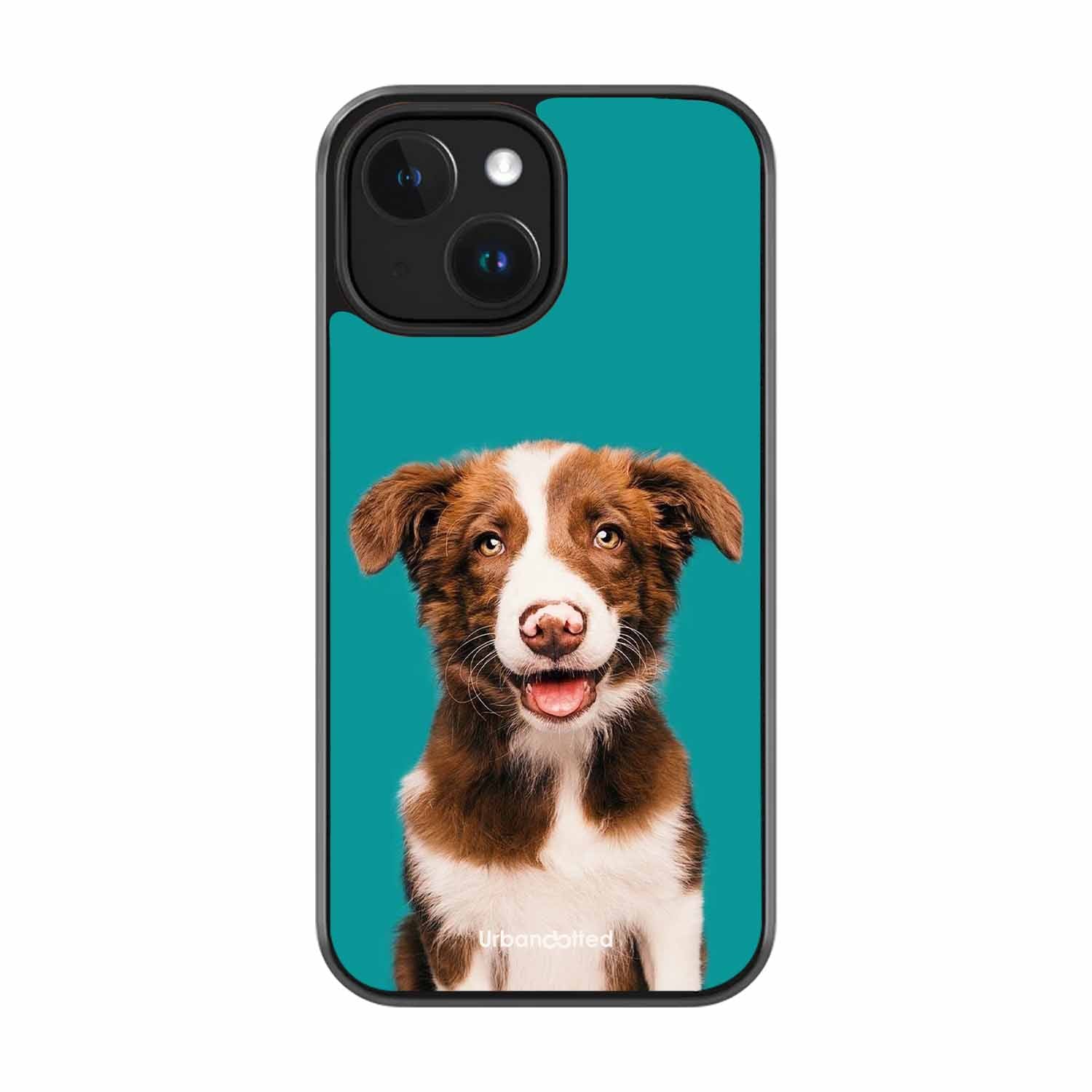 Smiling Dog Portrait Glass Case For iPhone 14