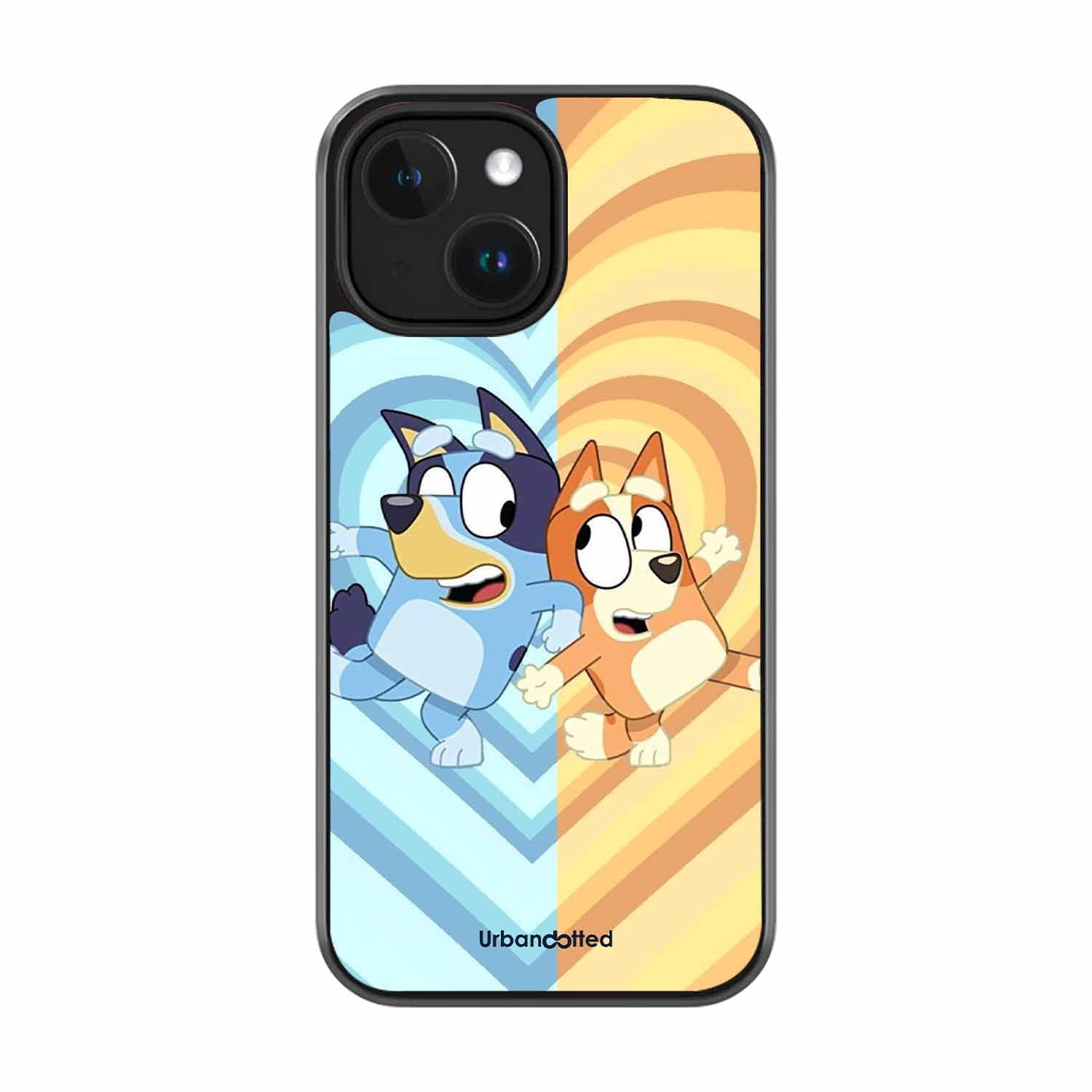 Bluey and Bingo Fun Glass Case For iPhone 14