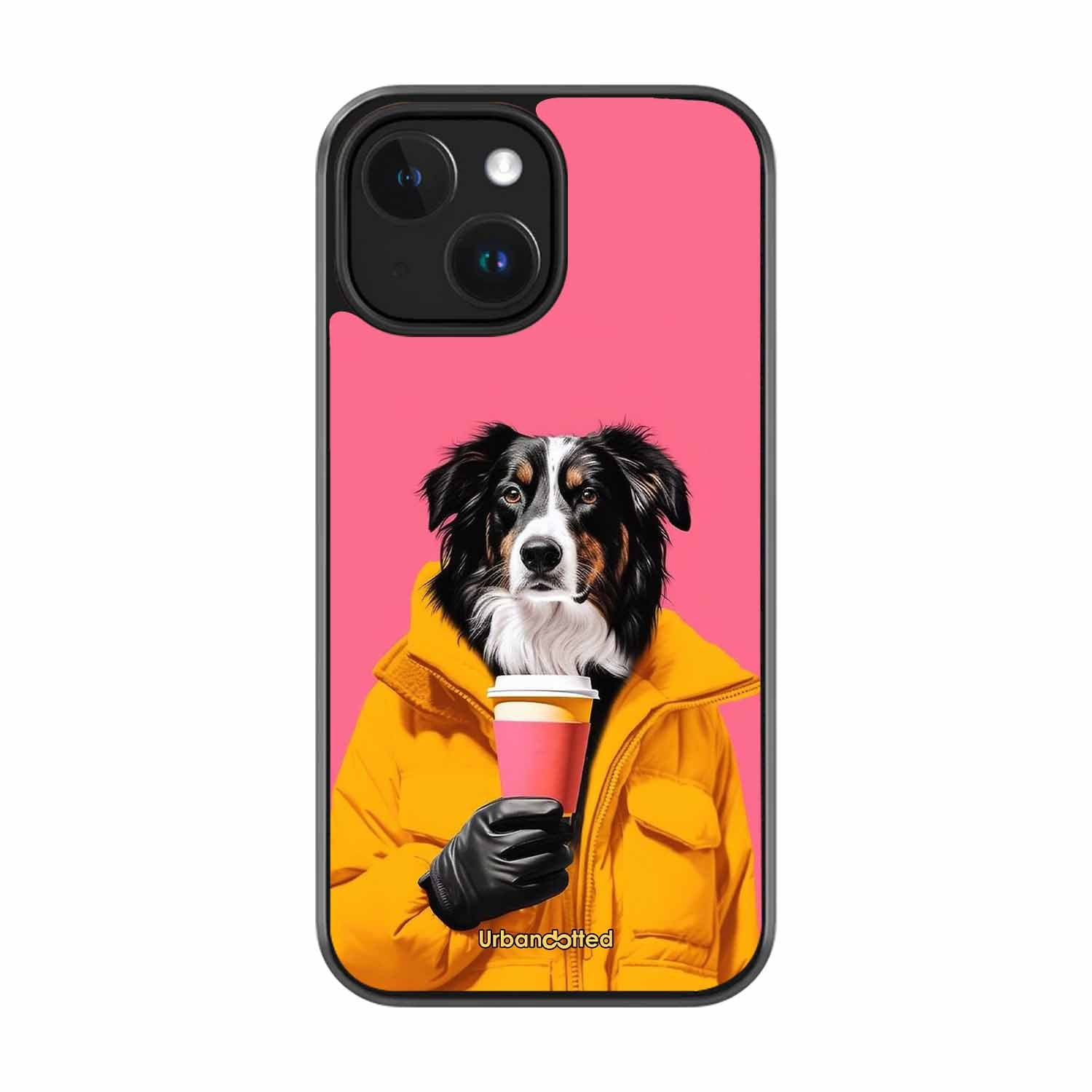 Trendy Dog with Drink Glass Case For iPhone 14 Plus