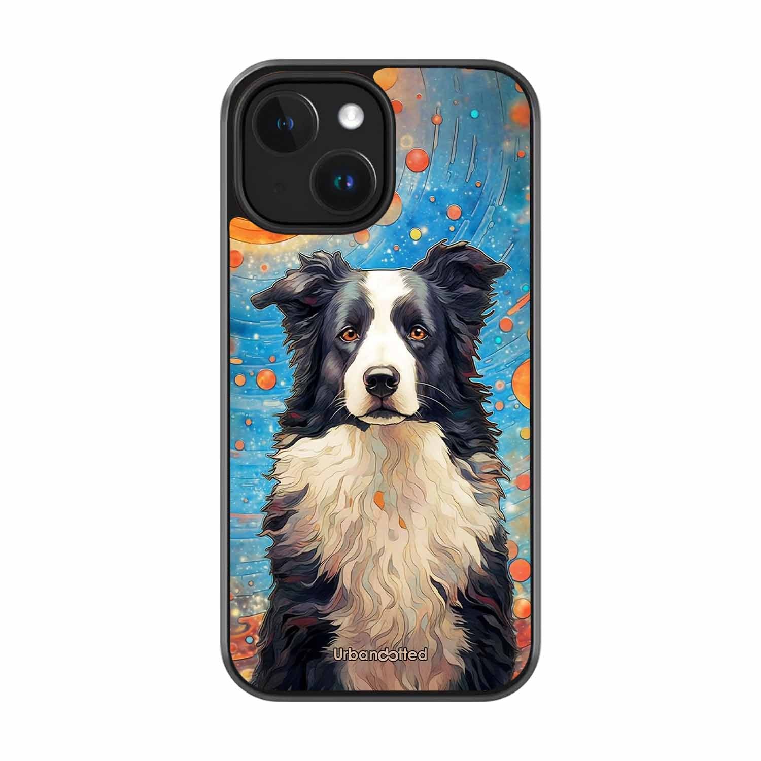 Artistic Dog Illustration Glass Case For iPhone 14 Plus
