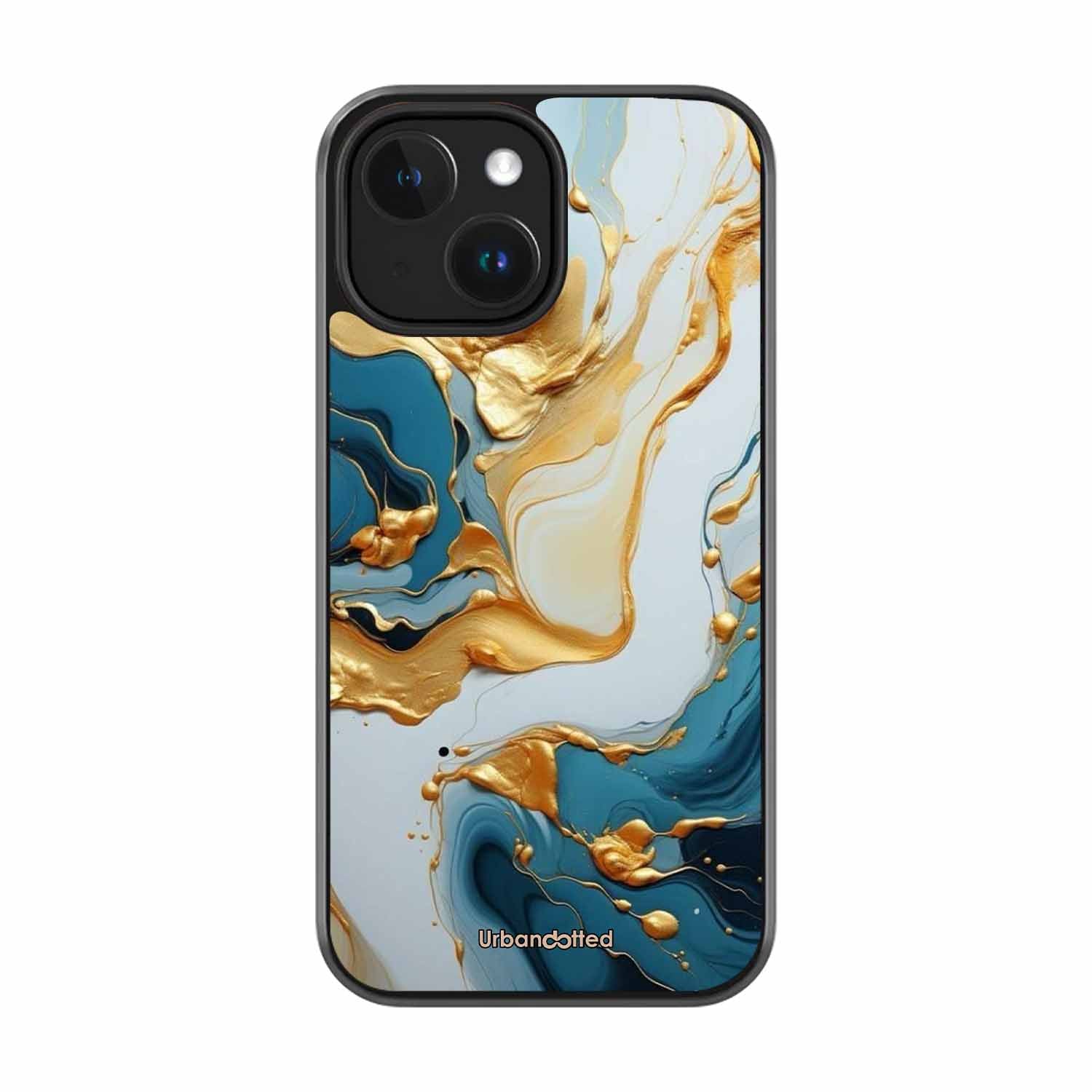 Luxurious Marble Effect Glass Case For iPhone 14 Plus