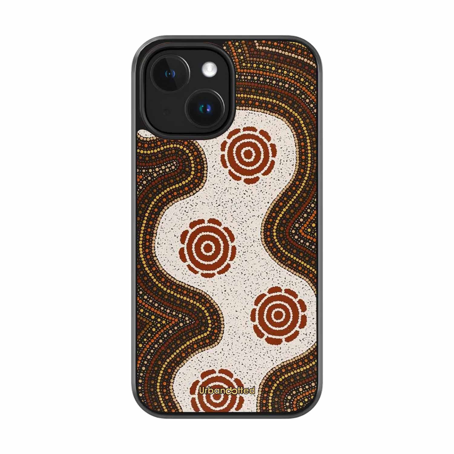 Aboriginal Dot Art Flow Glass Case For iPhone 14 Plus