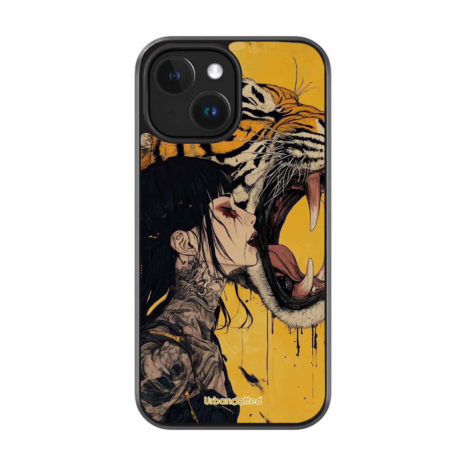 Tattooed Girl with Tiger Glass Case For iPhone 15 Plus