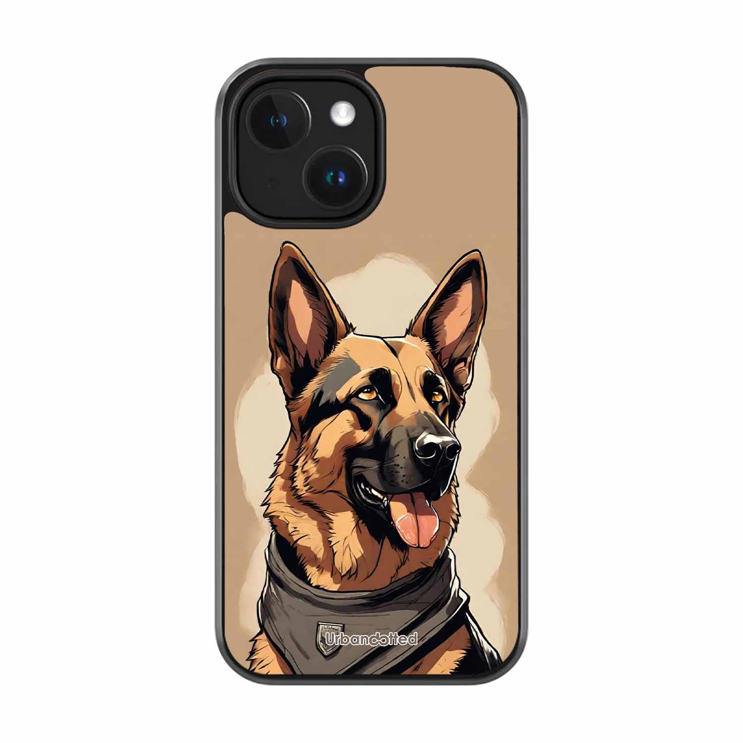 German Shepherd Portrait Glass Case For iPhone 15 Plus