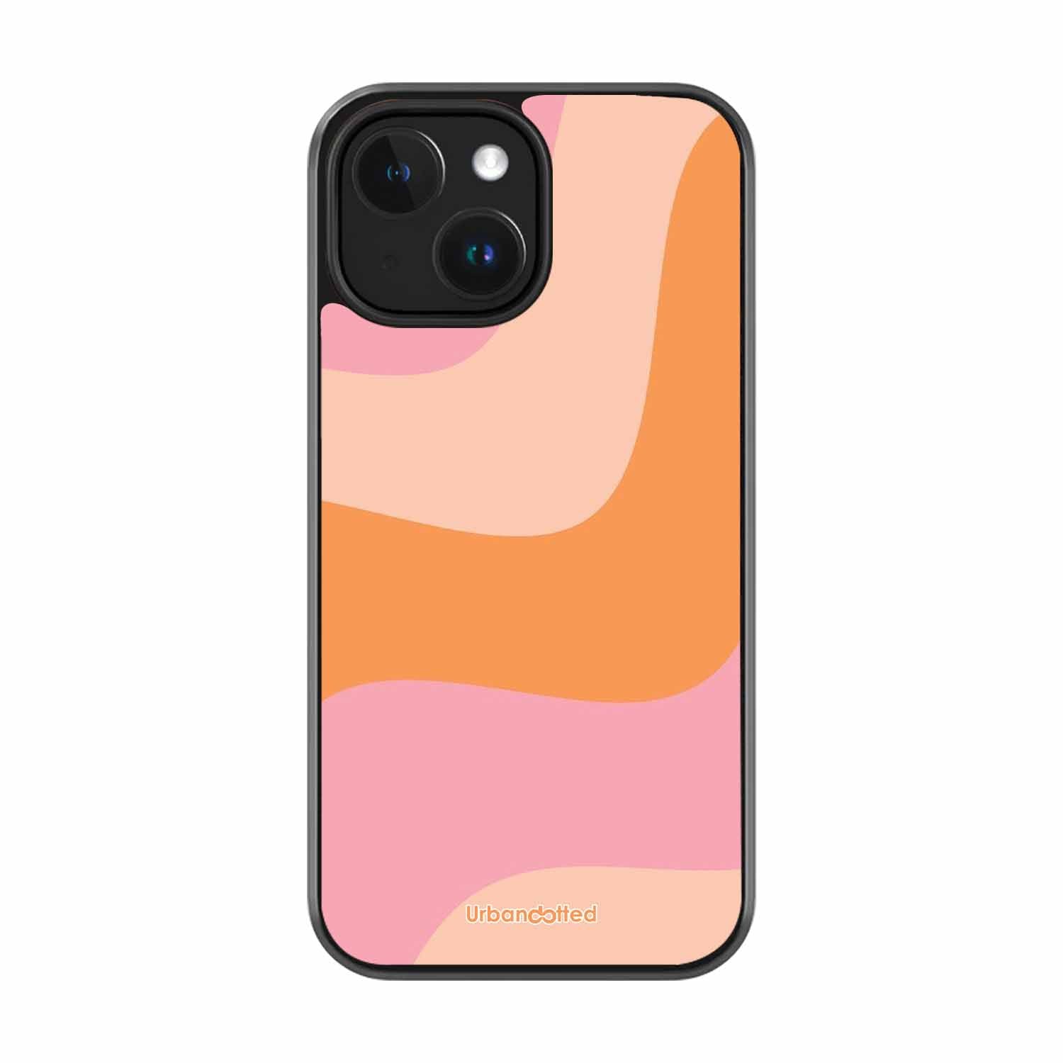 Soft Swirling Stripes Glass Case For iPhone 15