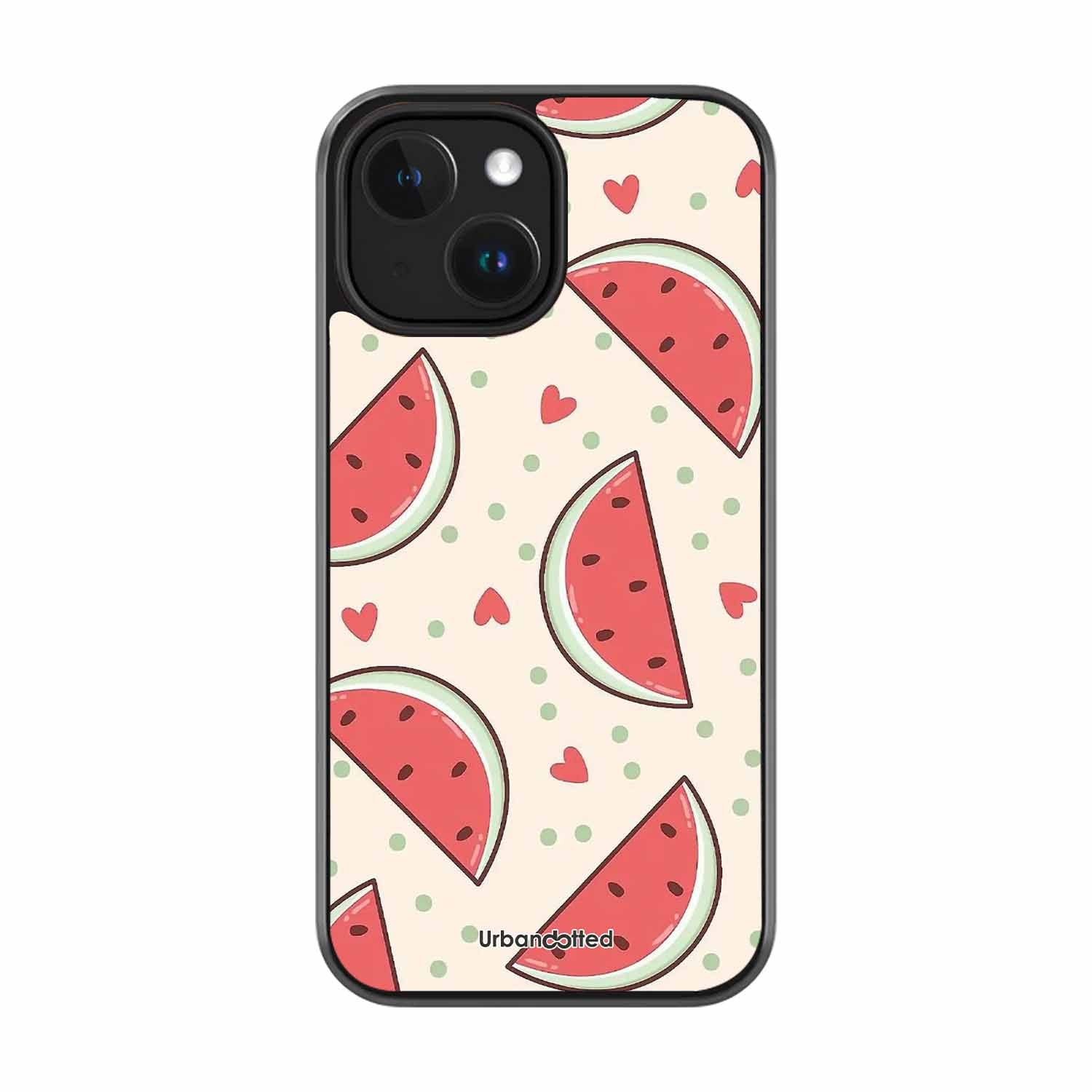 Watermelon Slice Fun Glass Case For iPhone 15
