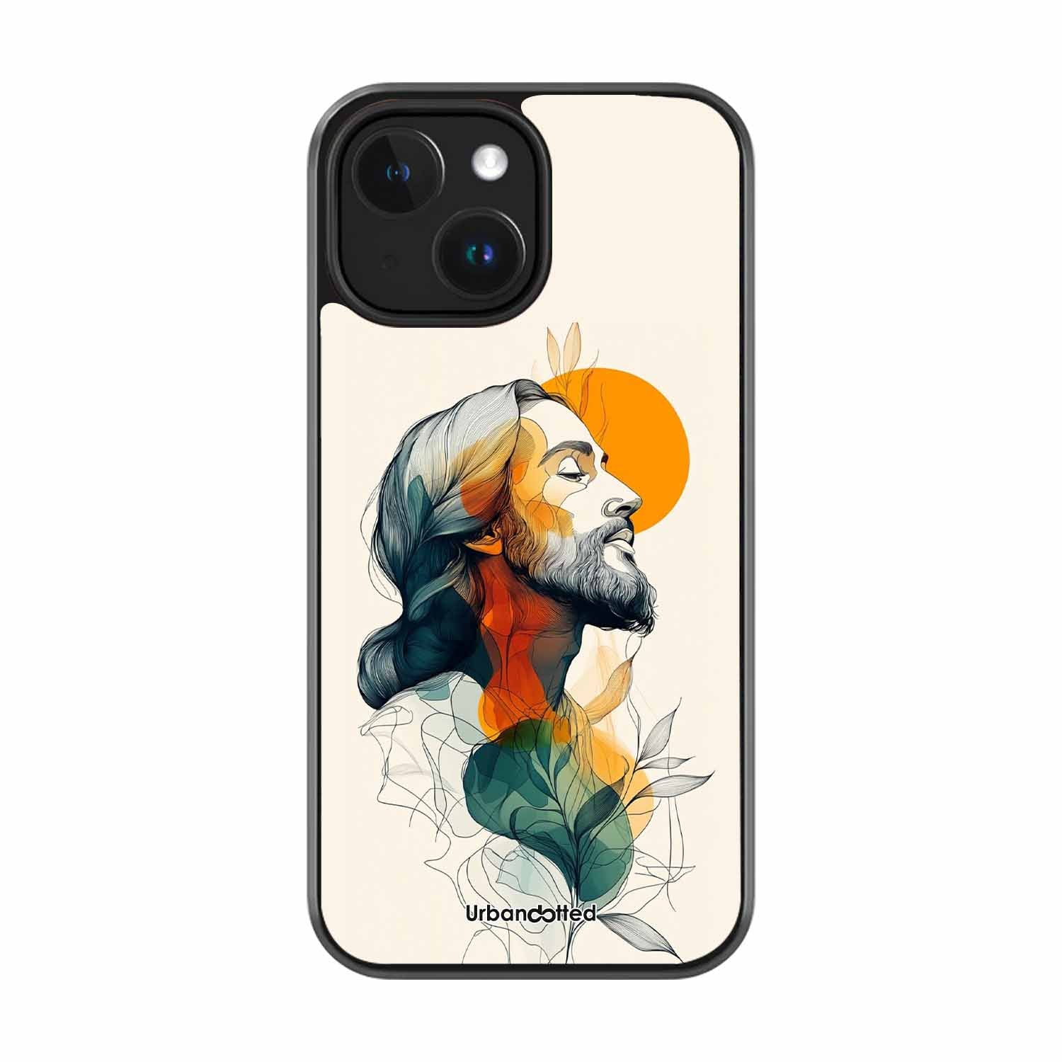 Jesus in Profile Prayer Glass Case For iPhone 15 Plus