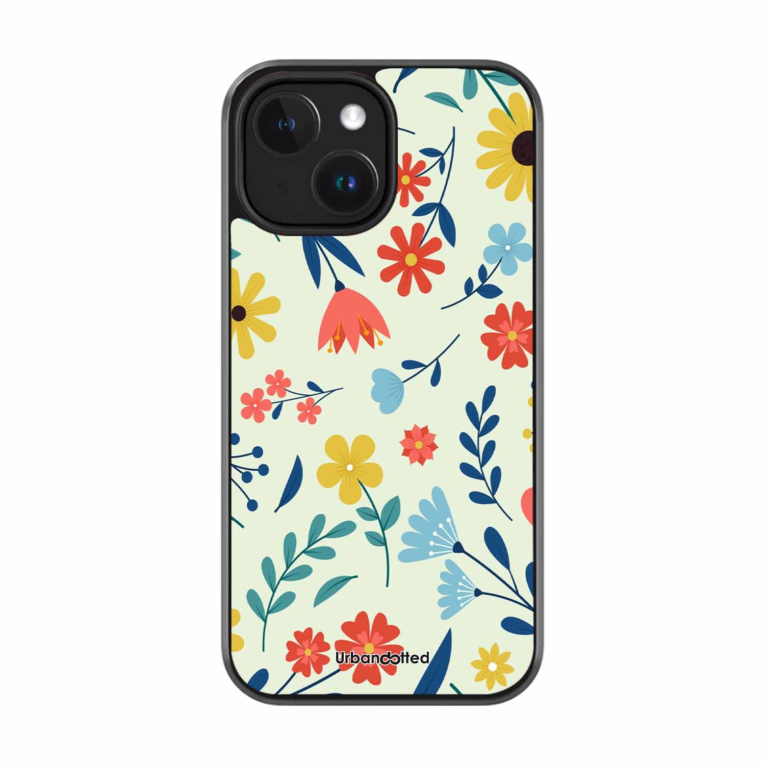 Colorful Wildflower Meadow Glass Case For iPhone 15 Plus