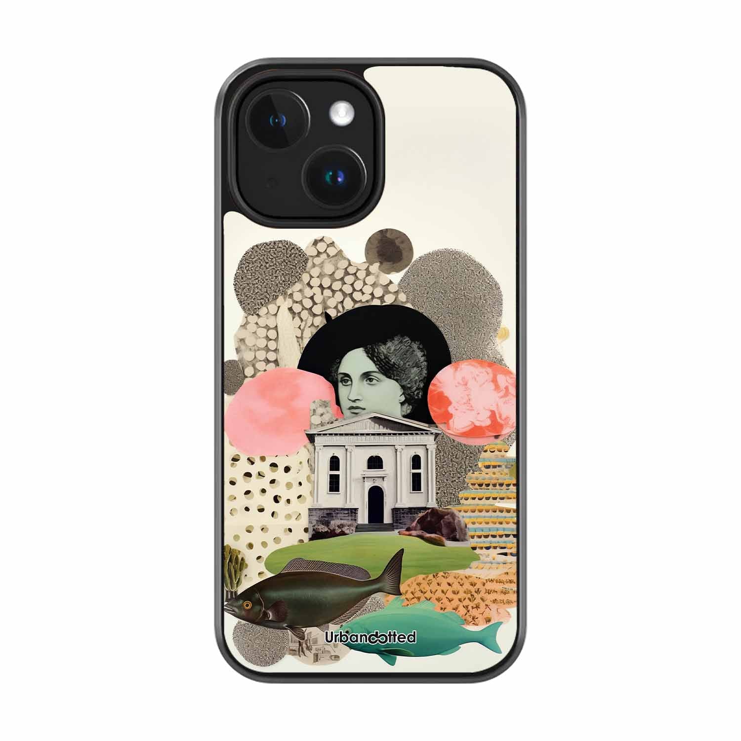 Whimsical Mixed Media Art Glass Case For iPhone 15 Plus