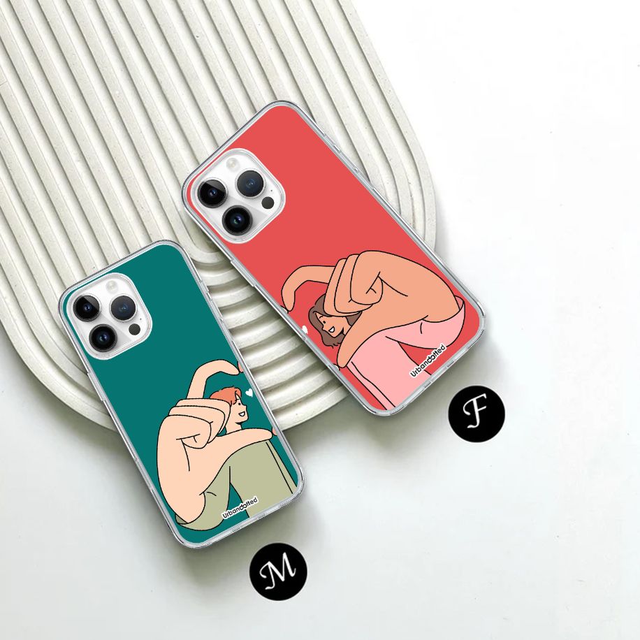 Finger Heart Couple Crystal Clear Couple Case