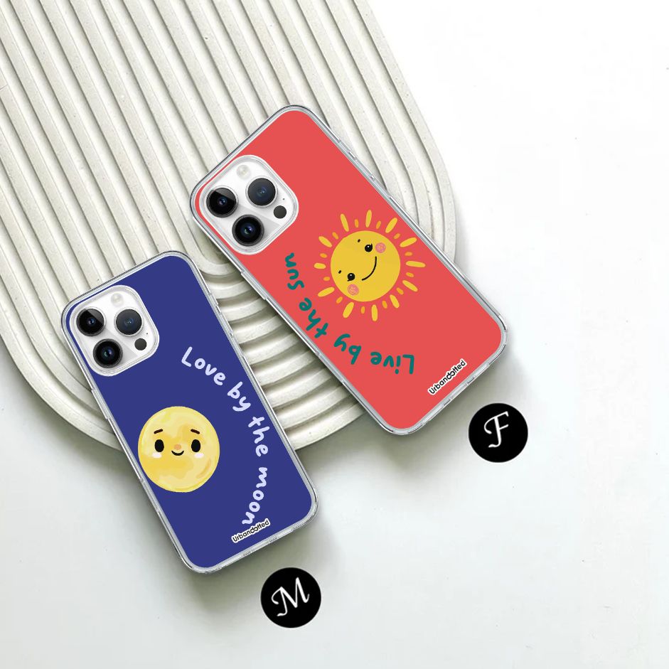 Sun Moon Love Crystal Clear Couple Case