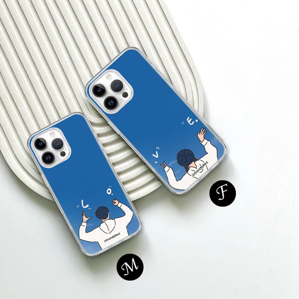 Sky Gazers Matching Crystal Clear Couple Case