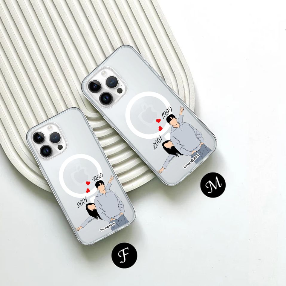 Personalized Date Love Crystal Clear Couple Case