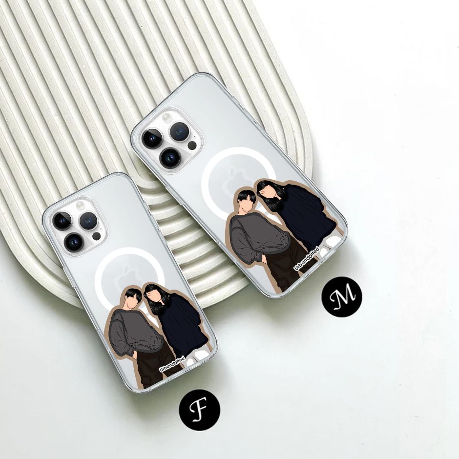Chic Couple Portrait Crystal Clear Couple Case