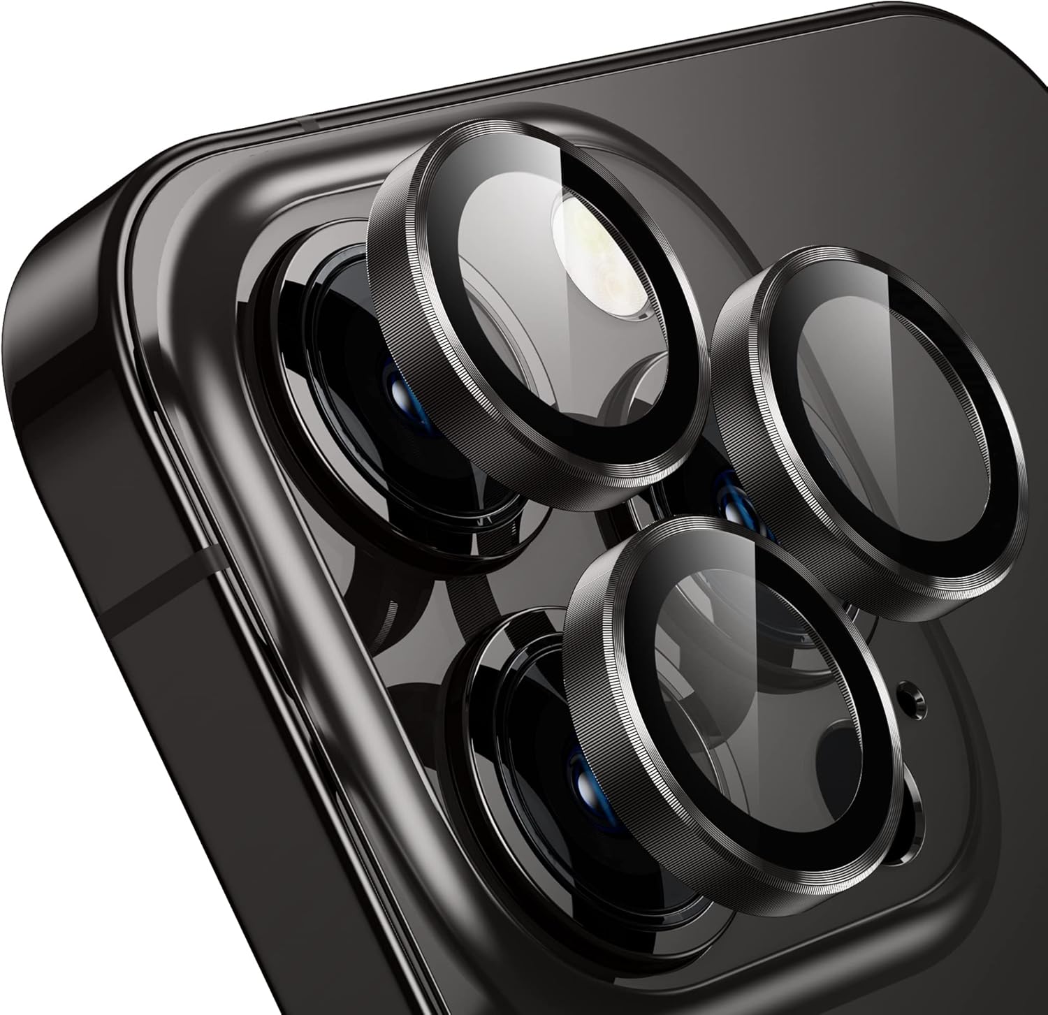Ultra Strong Tempered Glass Camera Lens Protector Rings - Black