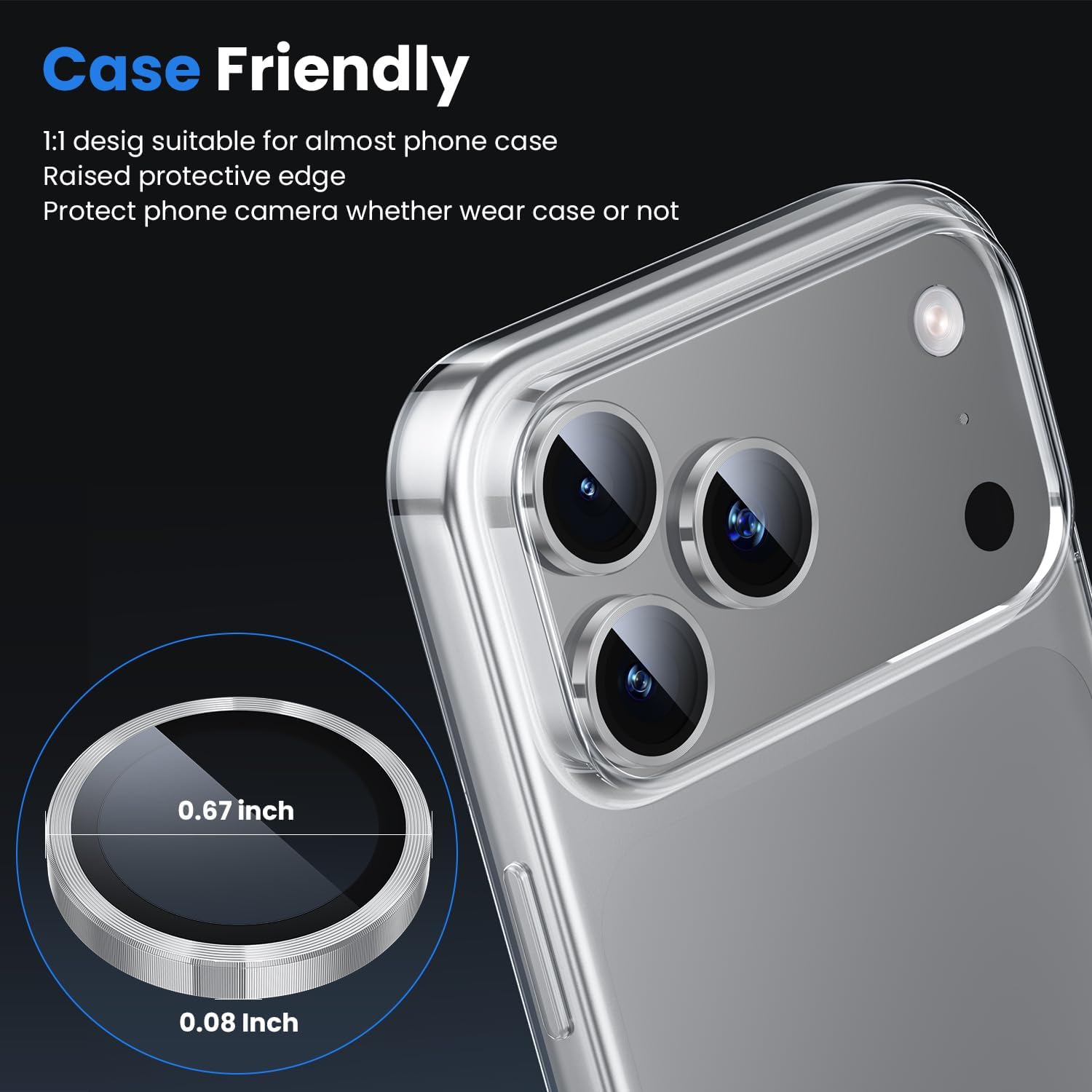 Ultra Strong Tempered Glass Camera Lens Protector Rings - Silver