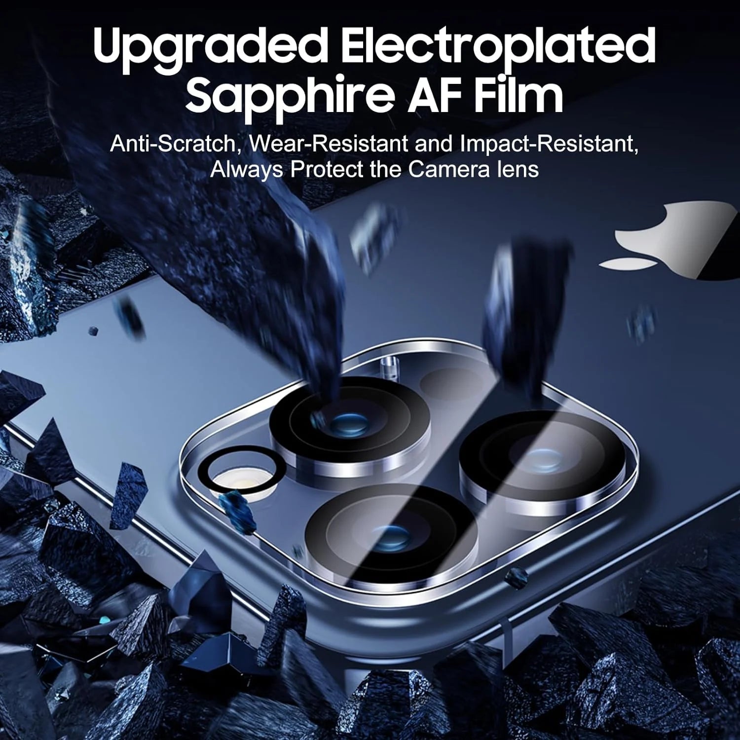 Ultra Strong Tempered Glass Full Camera Lens Protector - Black
