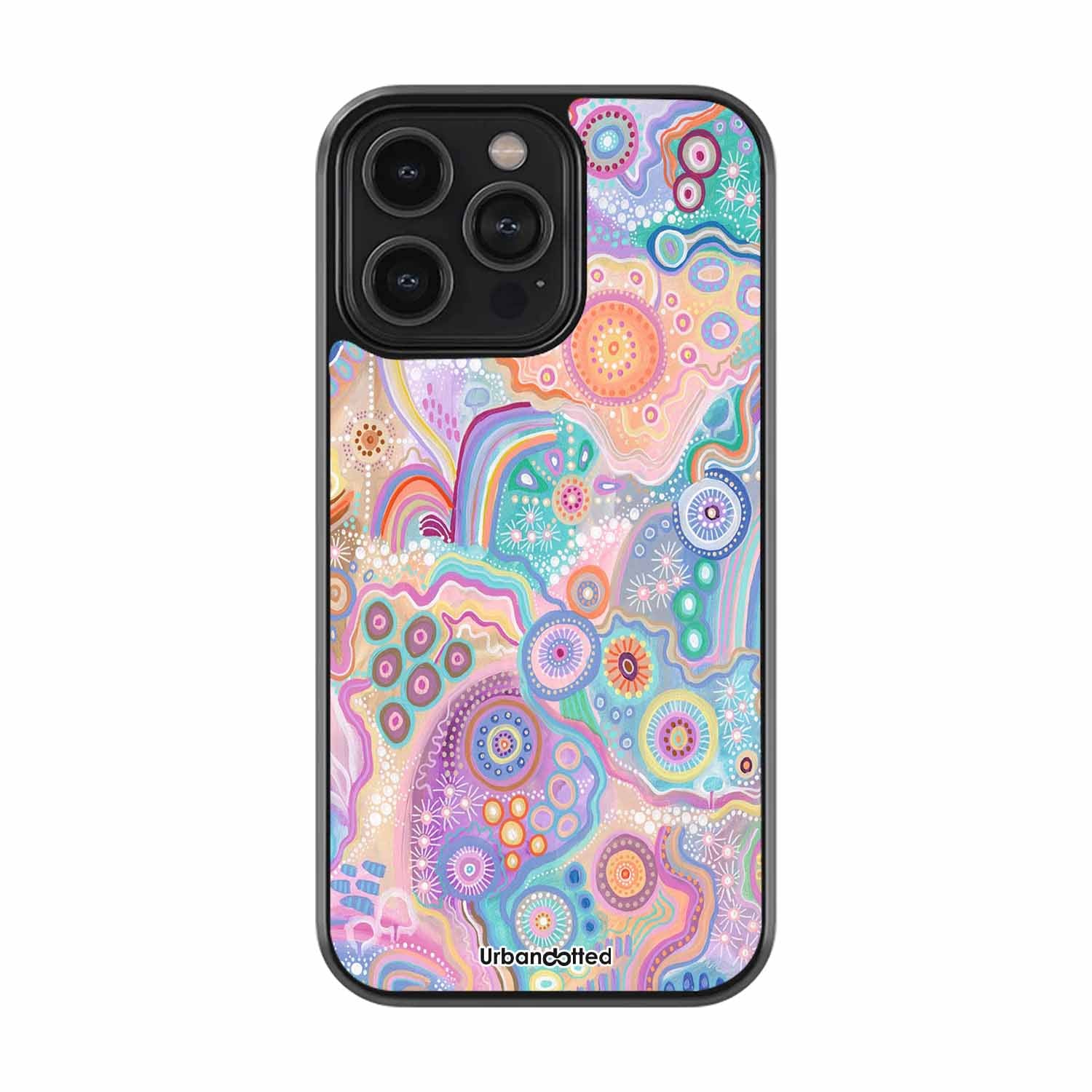 Rainbow Whispers Aborigional Glass Case