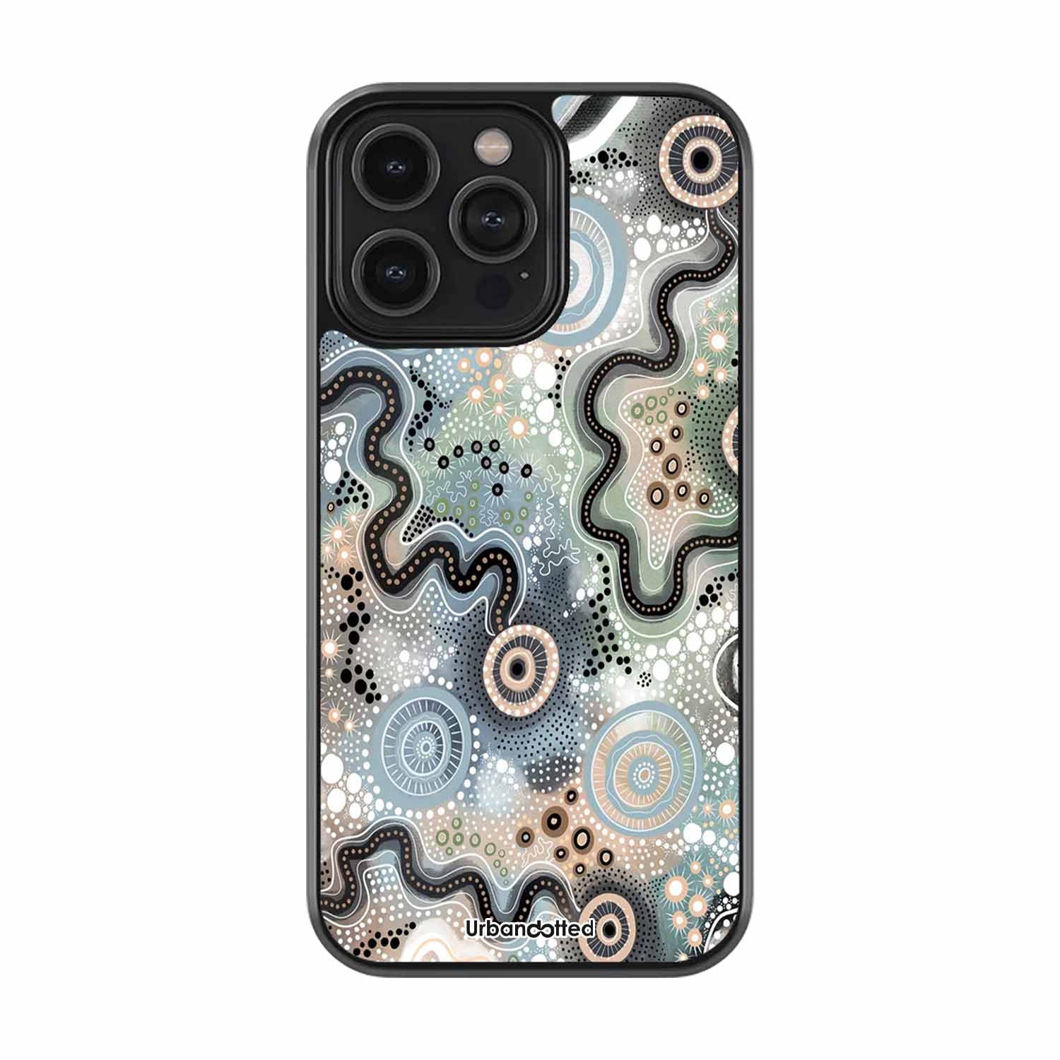 Deep Greens And Blues With Mystical Curves Glass Case