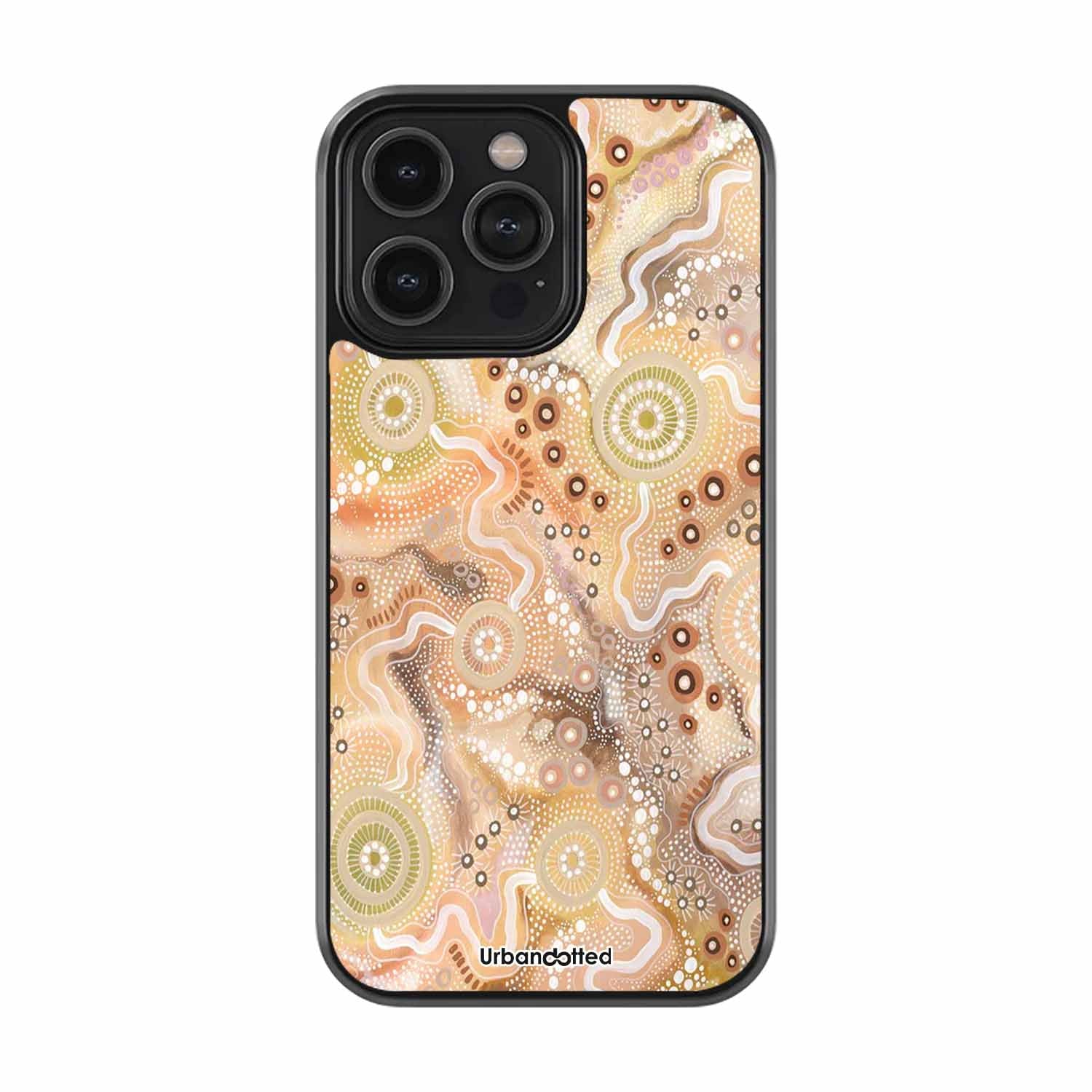Golden Glow With Circular Sun Spirits Glass Case