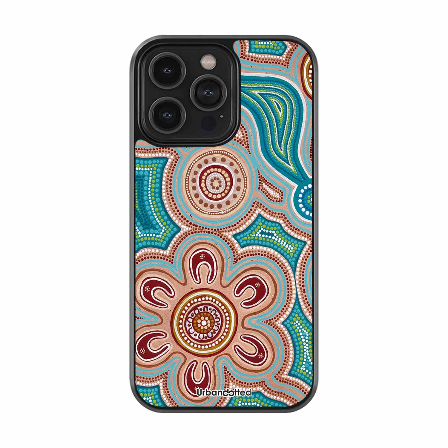 Bold Color Contrasts And Concentric Dot Rings Glass Case