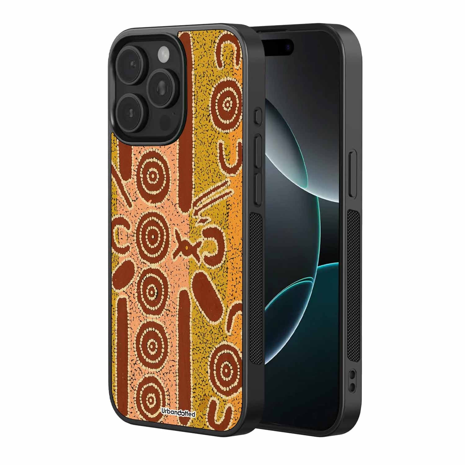 Aboriginal Dot Energy Glass Case