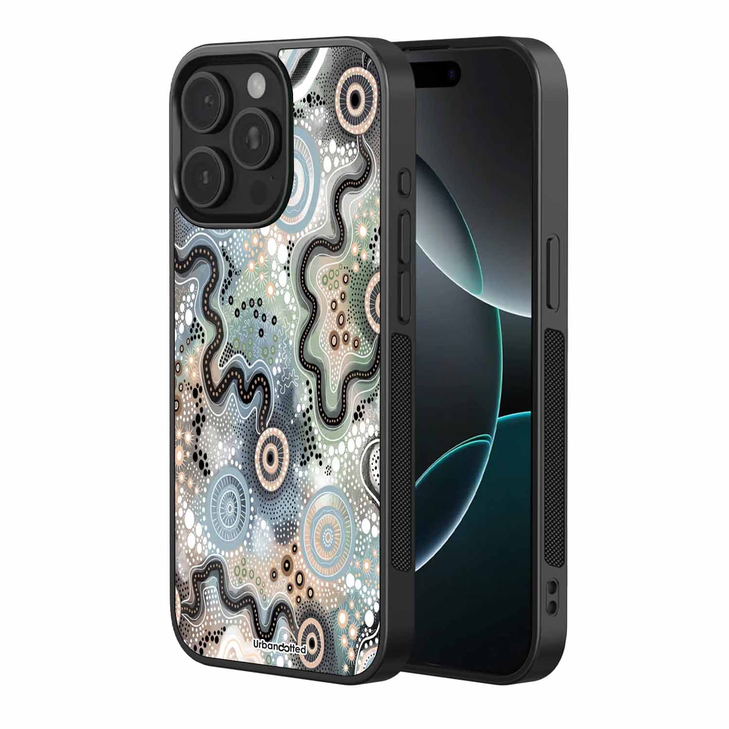 Deep Greens And Blues With Mystical Curves Glass Case