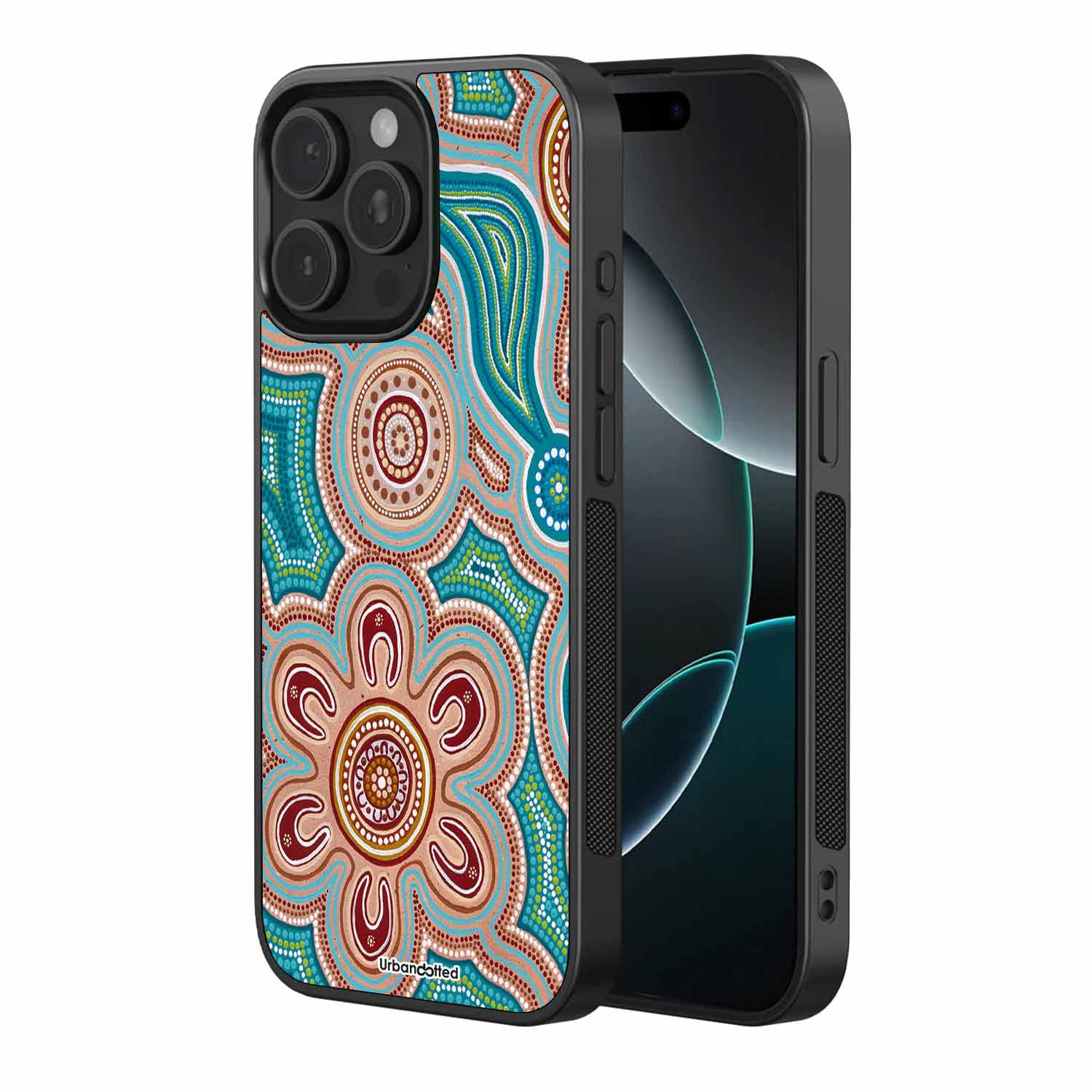 Bold Color Contrasts And Concentric Dot Rings Glass Case