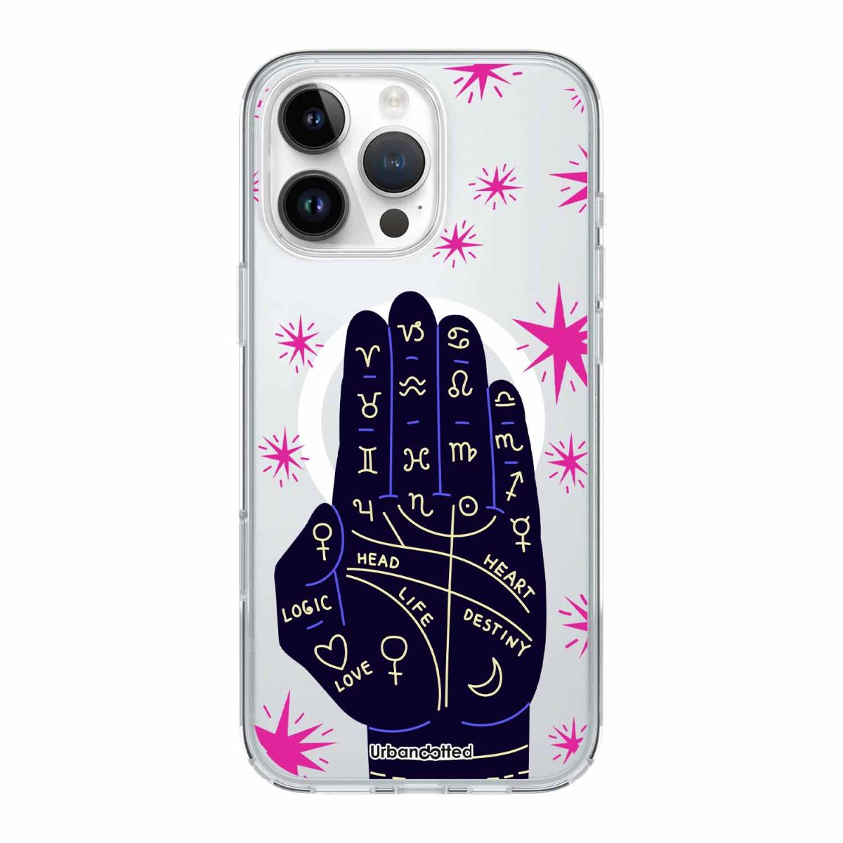 Contour Portrait Sketch Crystal Clear Astrology Case