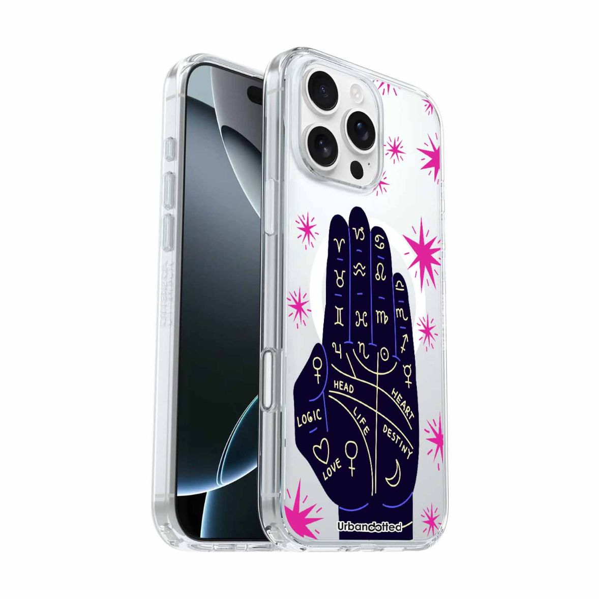 Contour Portrait Sketch Crystal Clear Astrology Case