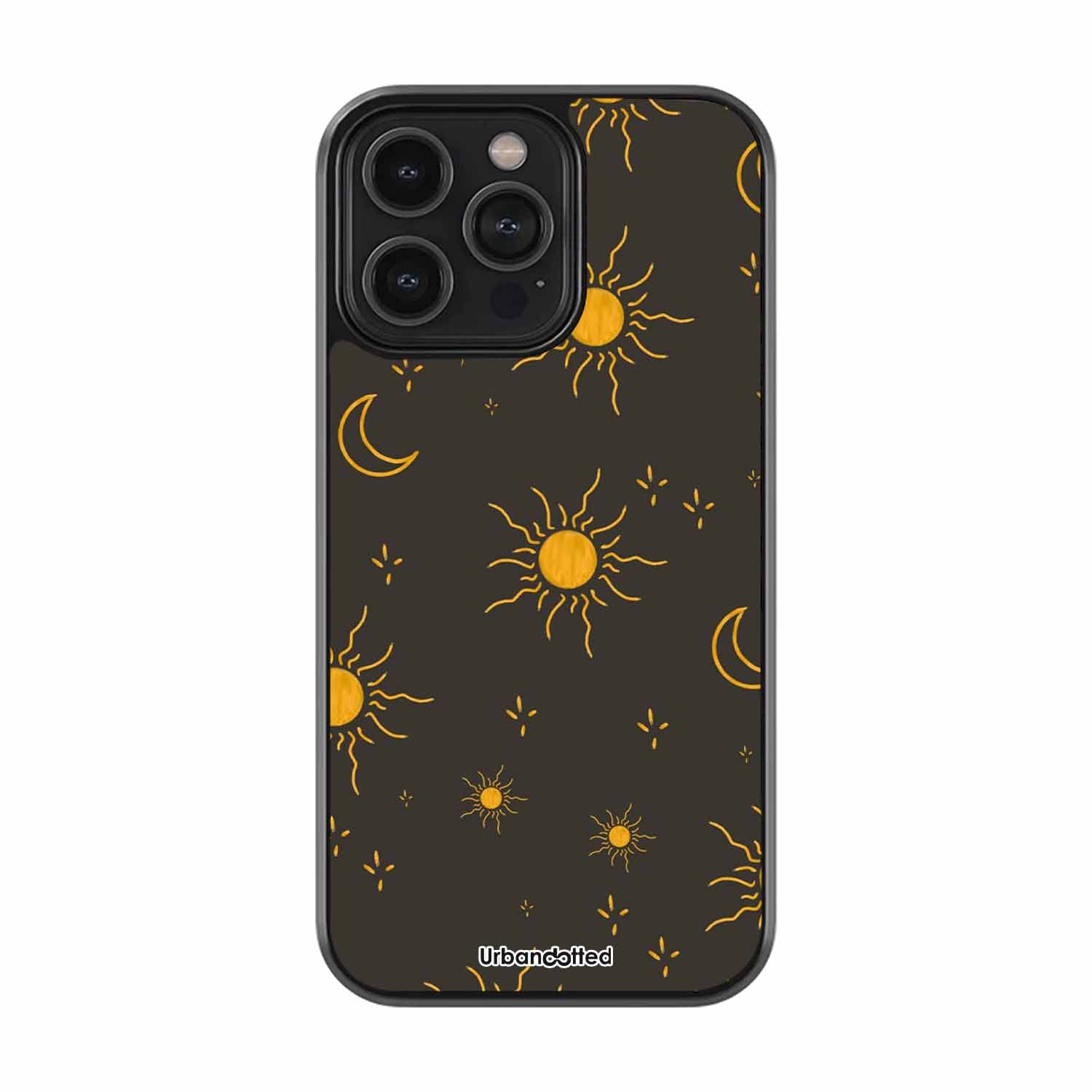 Golden Celestial Dance Astrology Glass Case