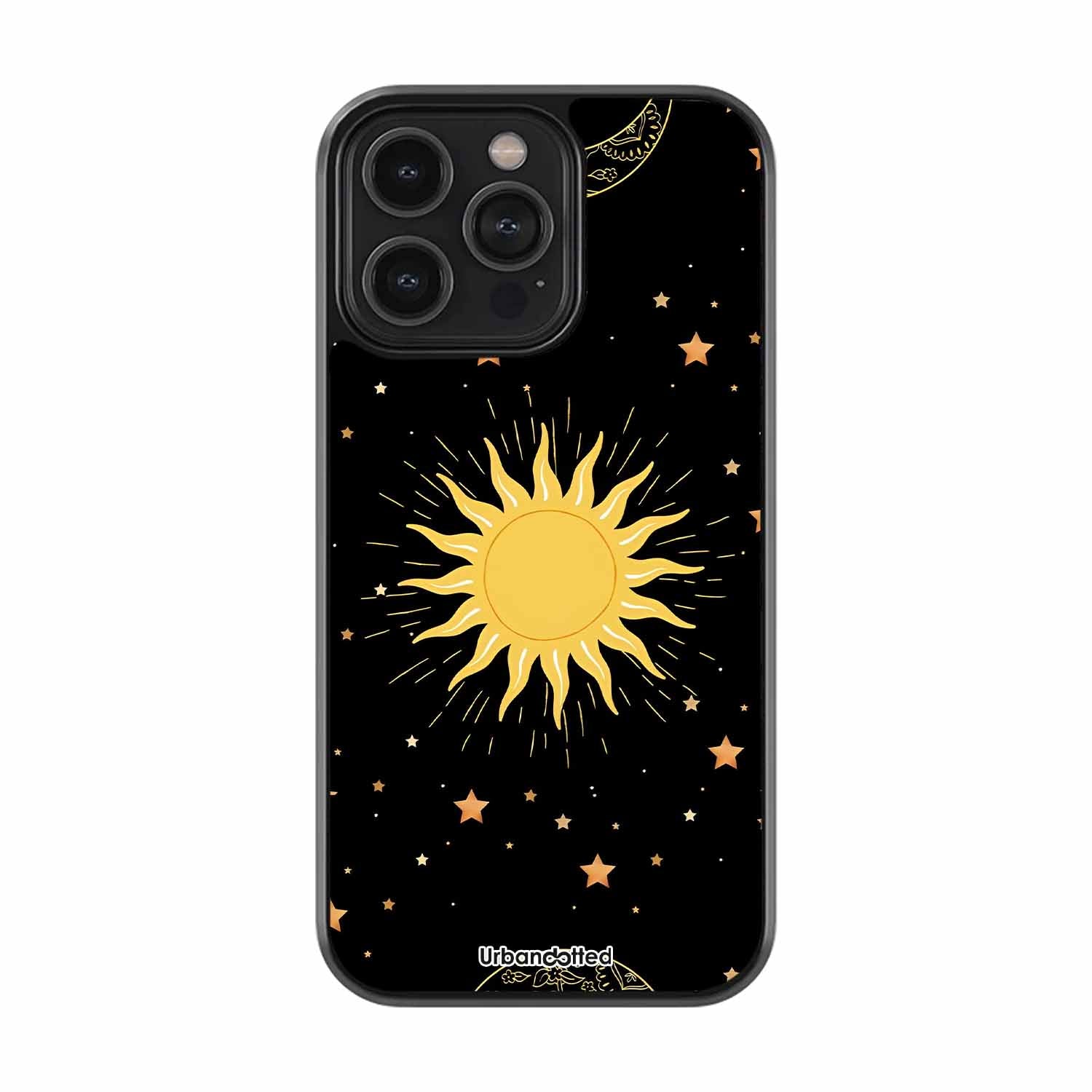 Golden Celestial Glow Astrology Glass Case