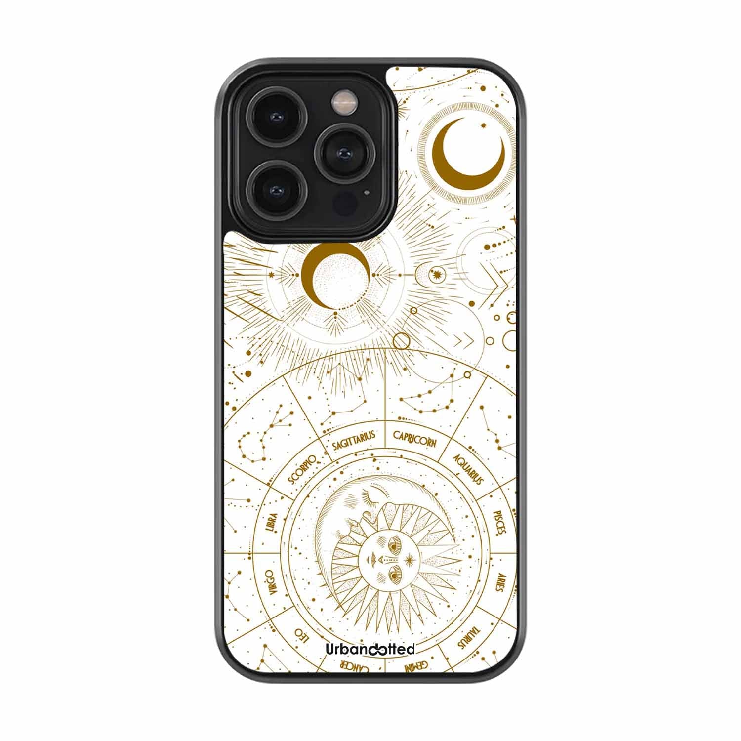 Golden Wheel Astrology Glass Case