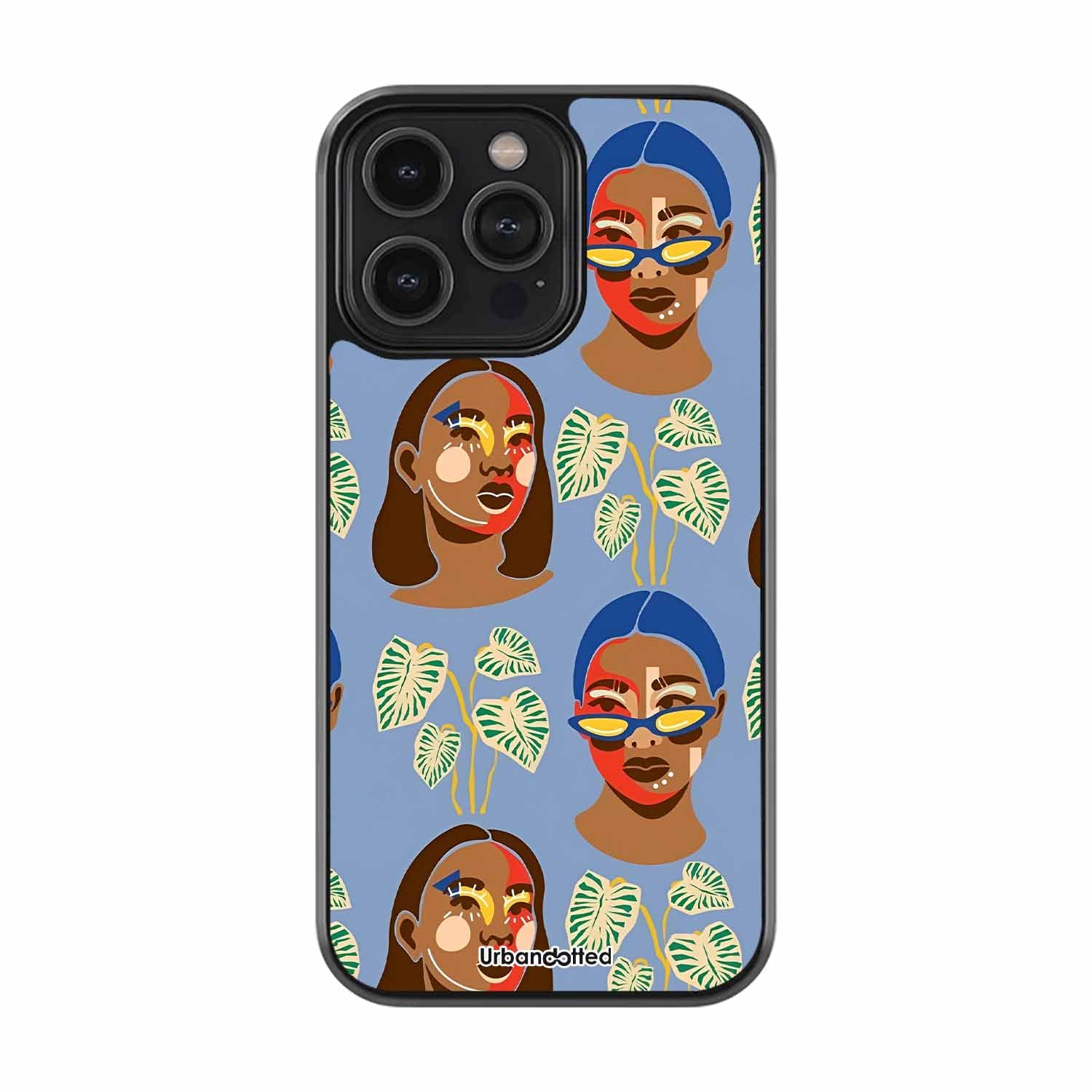 Modern Faces and Foliage Astrology Glass Case