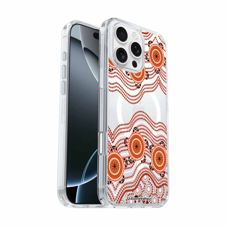 Songline Flow Canvas Crystal Clear Aboriginal Case