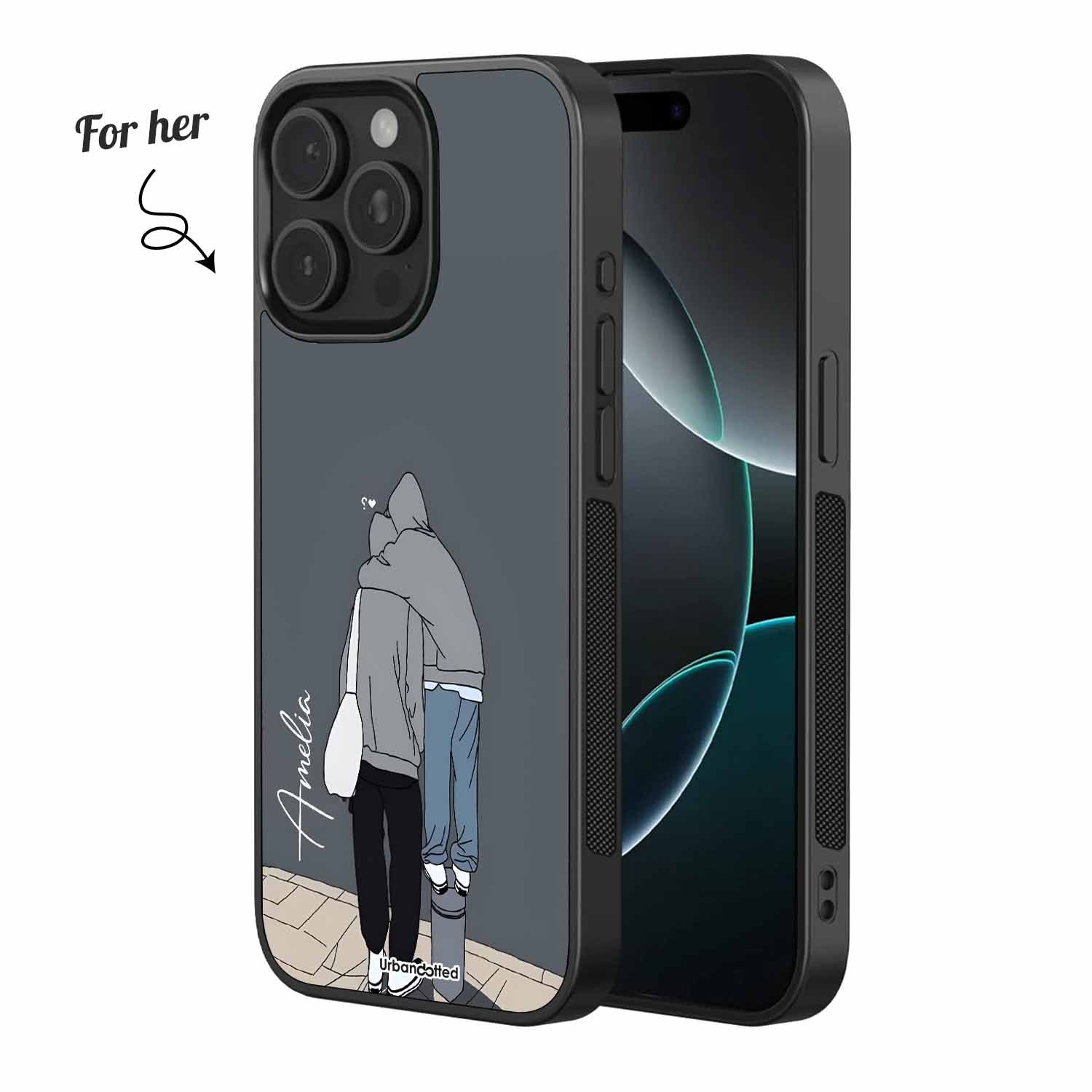Close Embrace Couple Glass Case