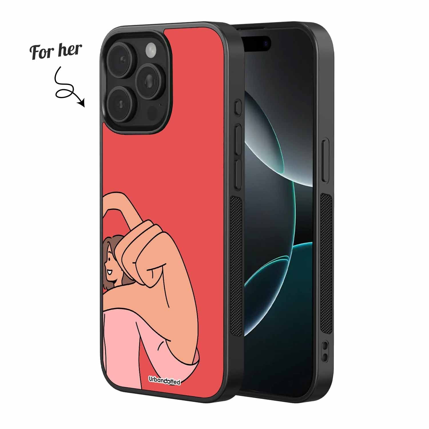 Connected Hearts Couple Glass Case