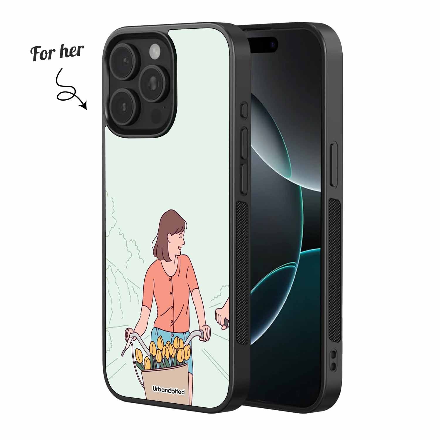 Pedal Together Couple Glass Case