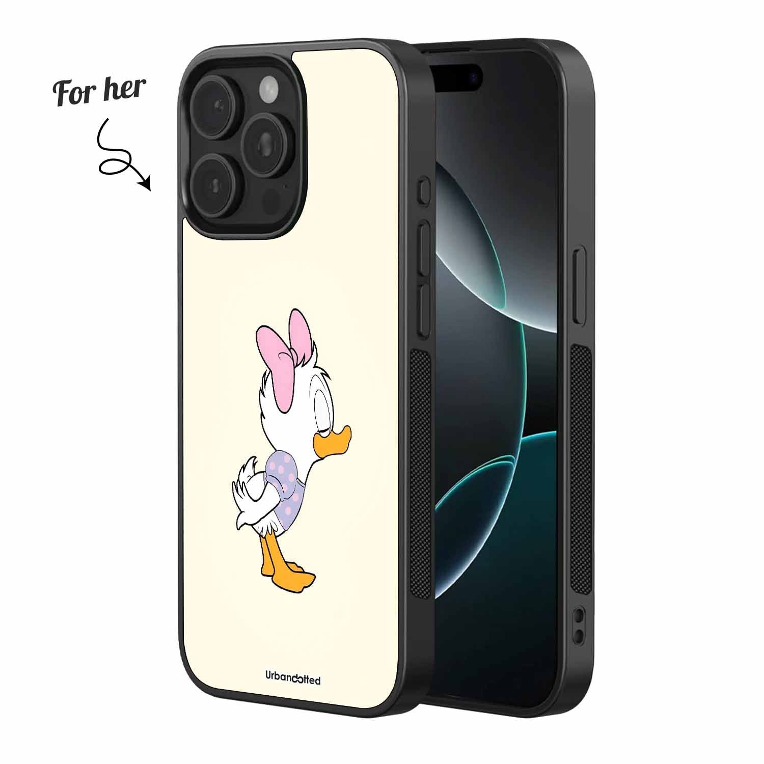 Duckie Kisses Couple Glass Case