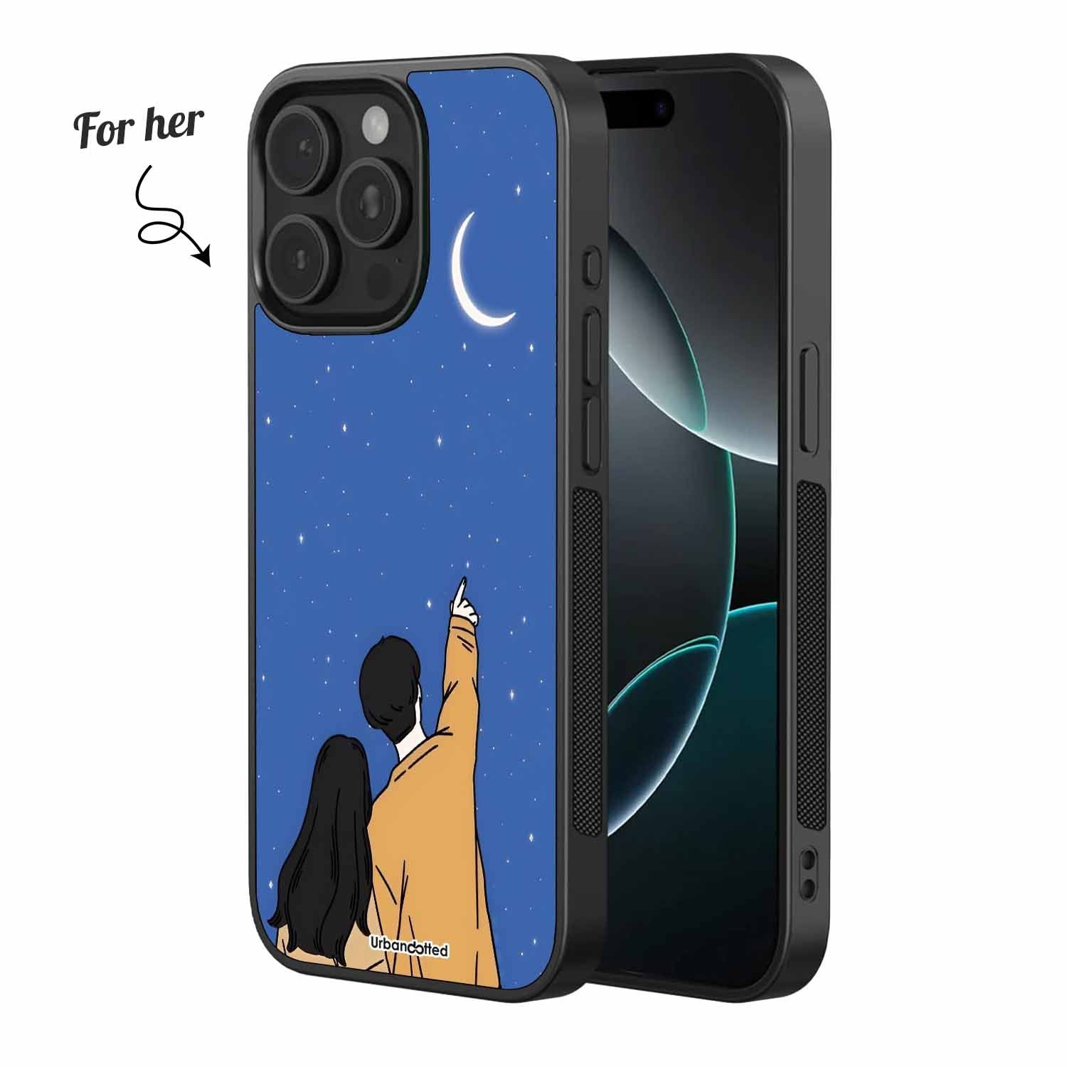 Under the Same Moon Couple Glass Case