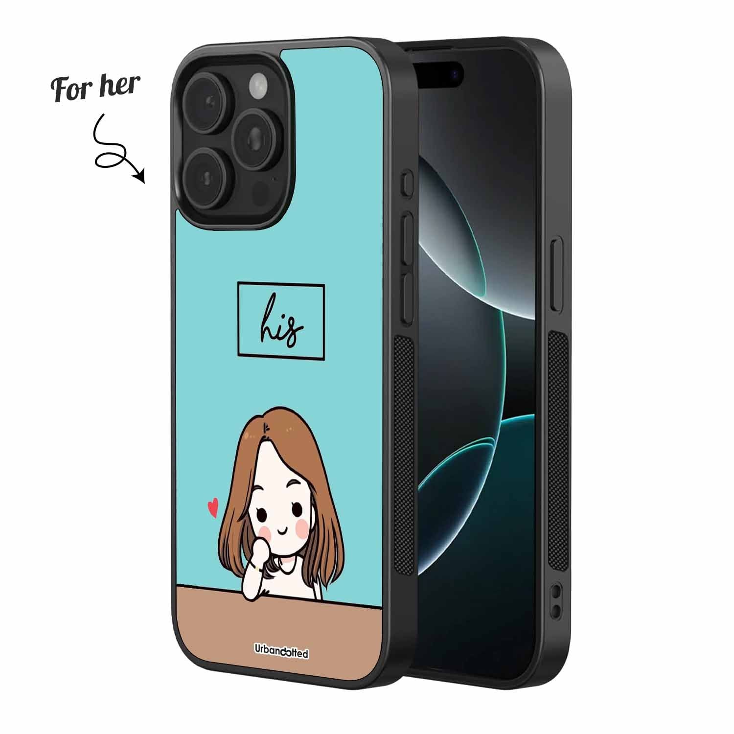 Matching Love Gaze Couple Glass Case